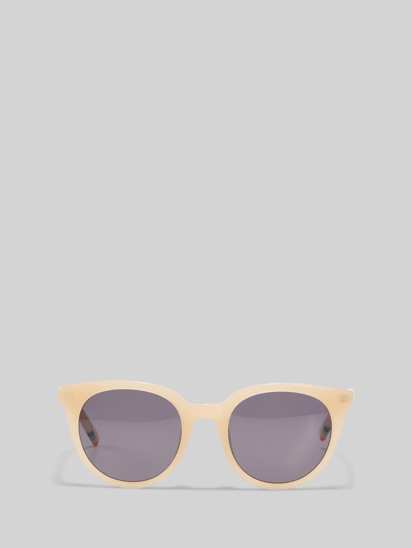 Vrouwelijke zonnebril van Acetate Renew UV400 door Women, yellow / white / beige