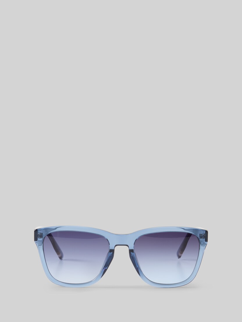 Square-frame sunglasses made from Acetate Renew UV400 by Unisex, blue