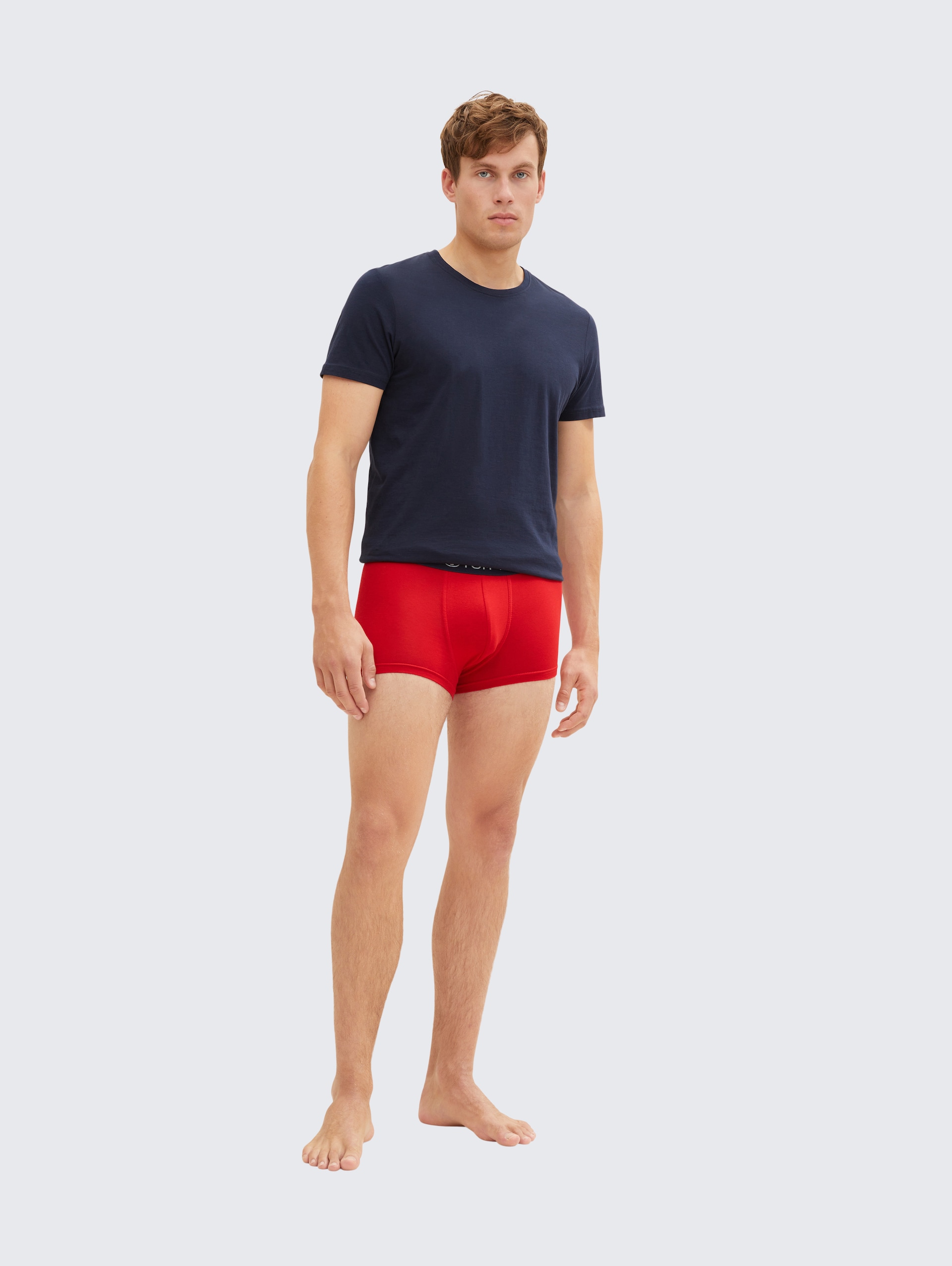 Kurze Boxershorts im 3er-Pack - red-medium-solid - Model-Vorderansicht