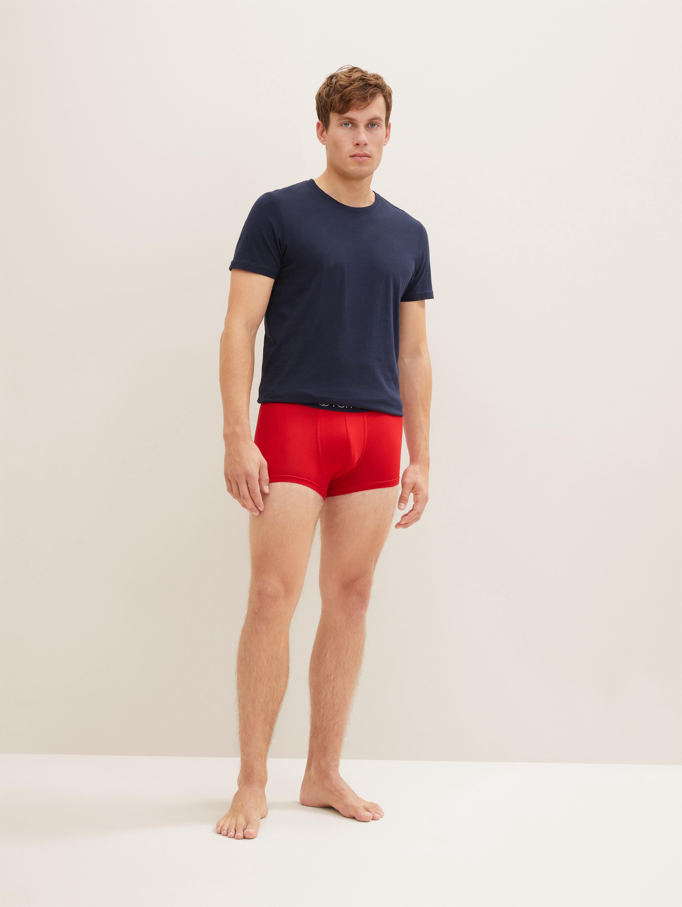 Korte boxershorts in een 3-pack - redmediumsolid -