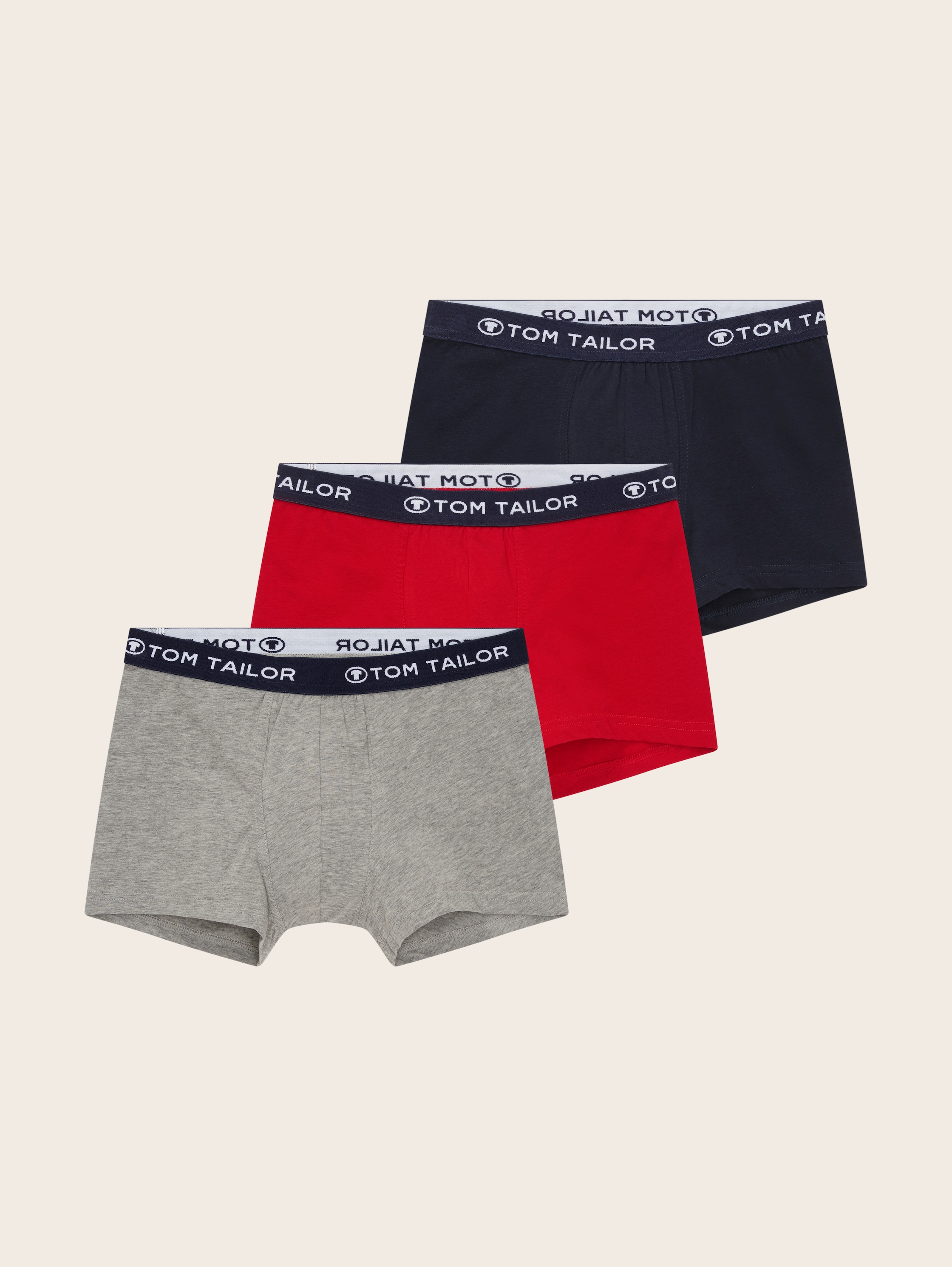 Korte boxershorts in een 3-pack - redmediumsolid -