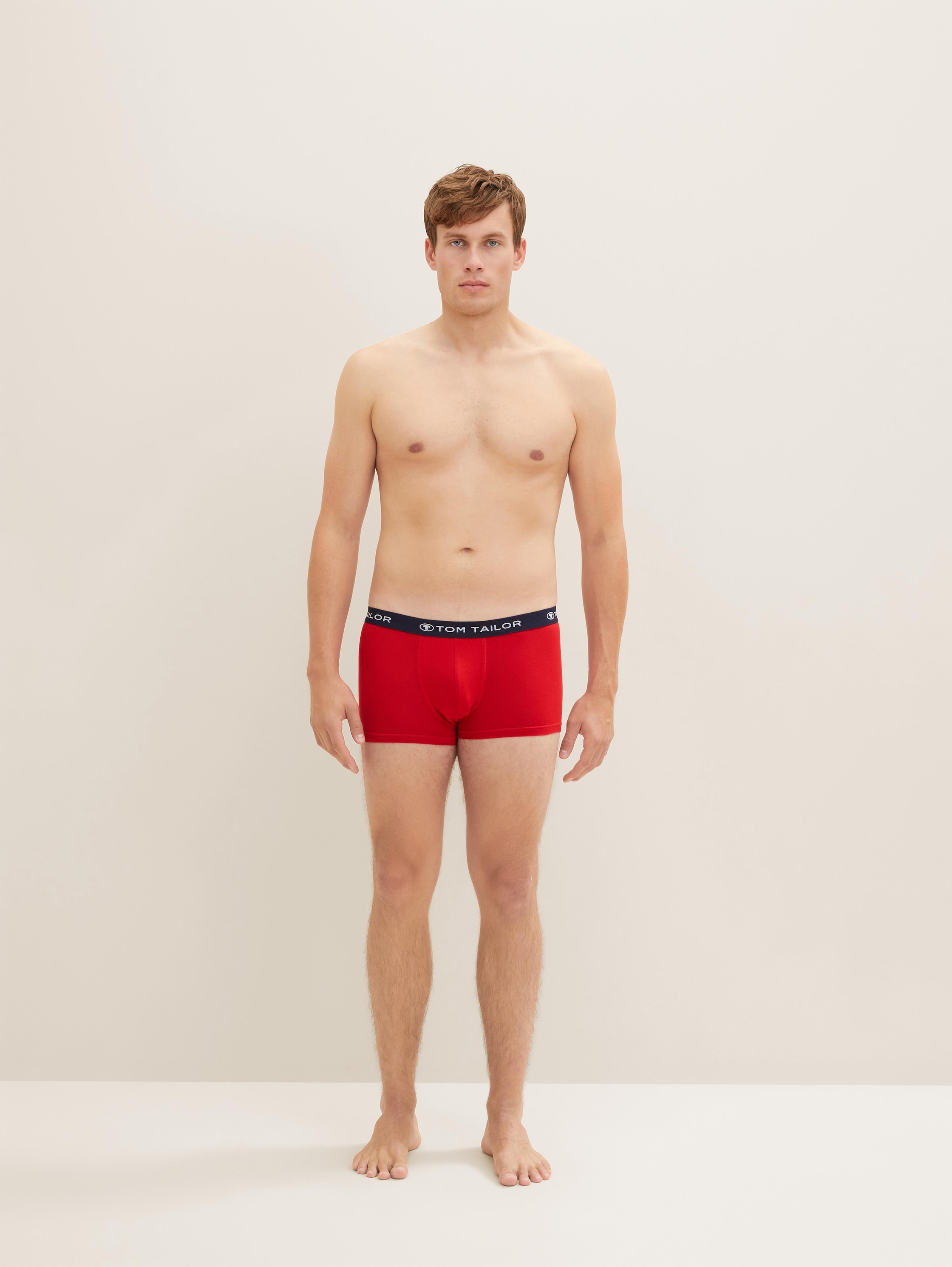 Korte boxershorts in een 3-pack - redmediumsolid -