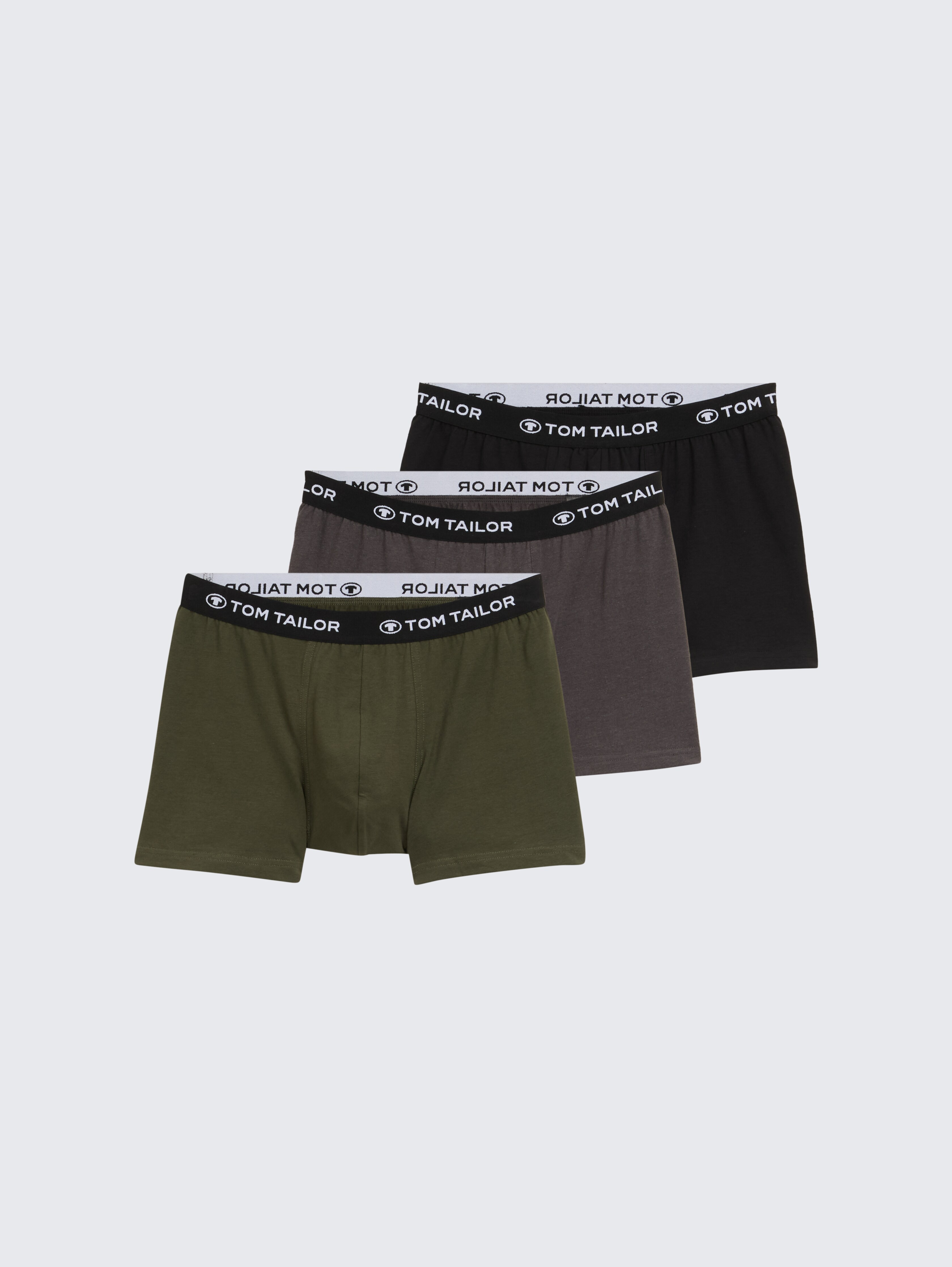 Boxershorts im 3er-Pack von Men, grün-dunkel-melange
