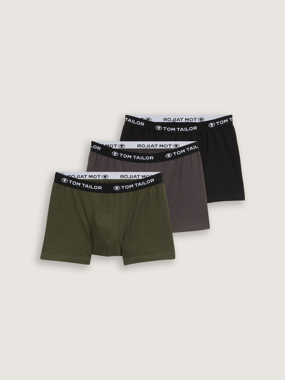 Boxershorts im 3er-Pack - grün-dunkel-melange - Vorder-Produkt-Ansicht