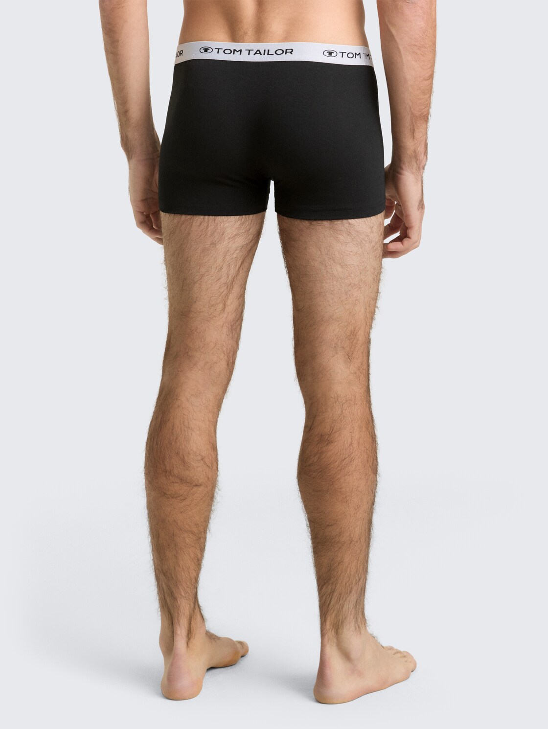 Boxershorts im 3er-Pack - red-dark-solid - Auschnitt Model-Rückansicht