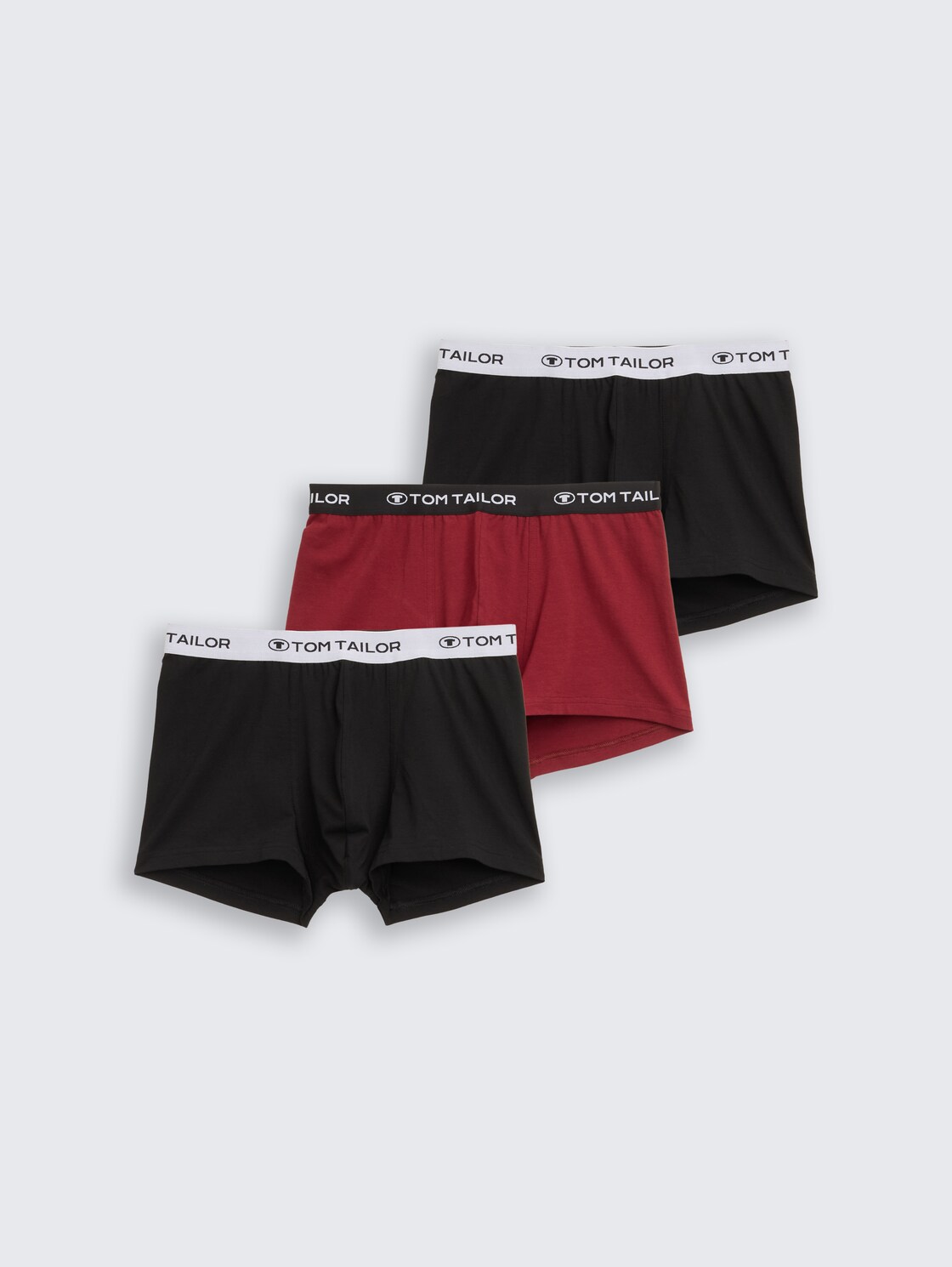 Boxershorts im 3er-Pack - red-dark-solid - Vorder-Produkt-Ansicht