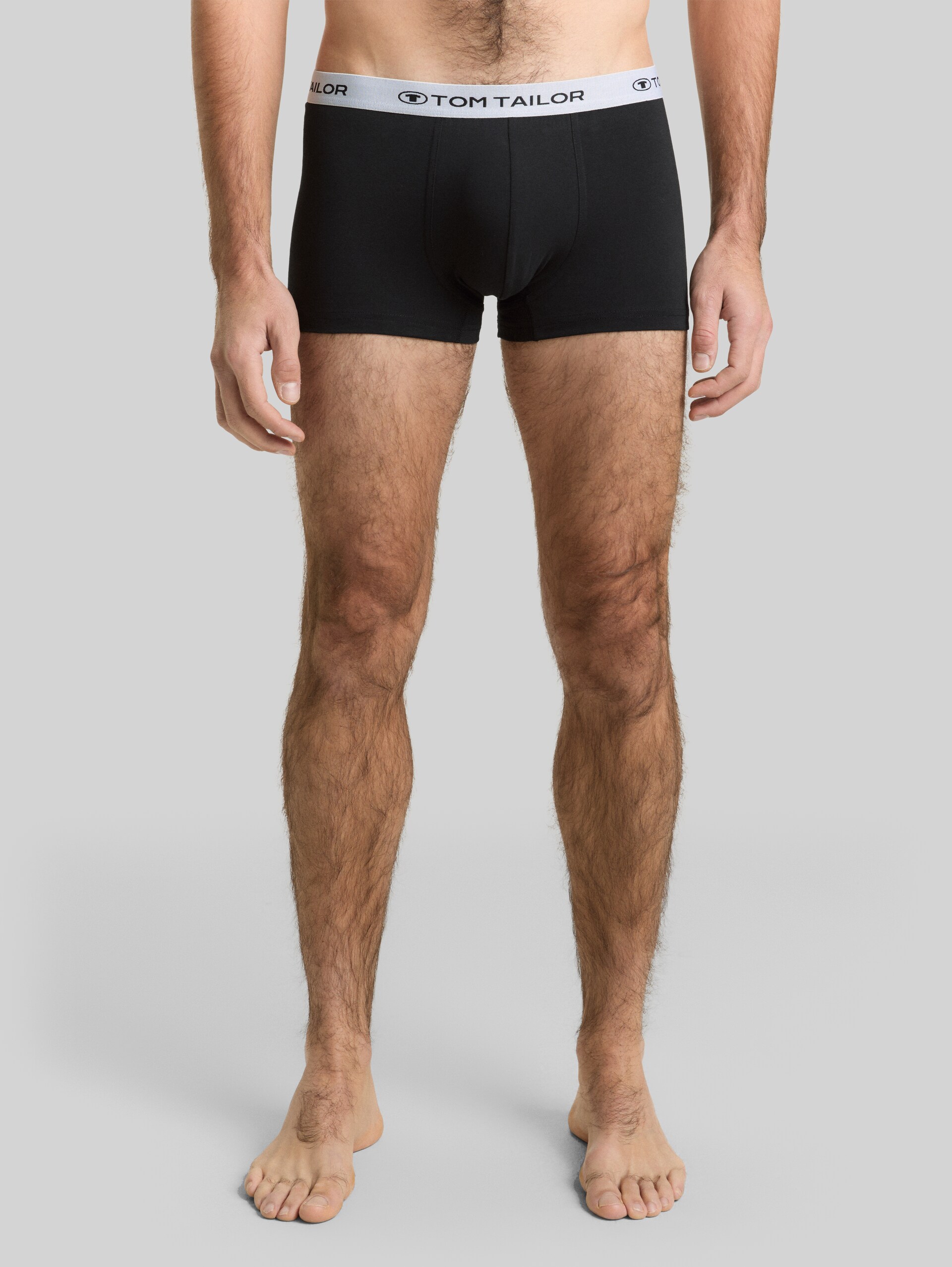 Boxer shorts, 3-pack - red-dark-solid - Neckline model front view
