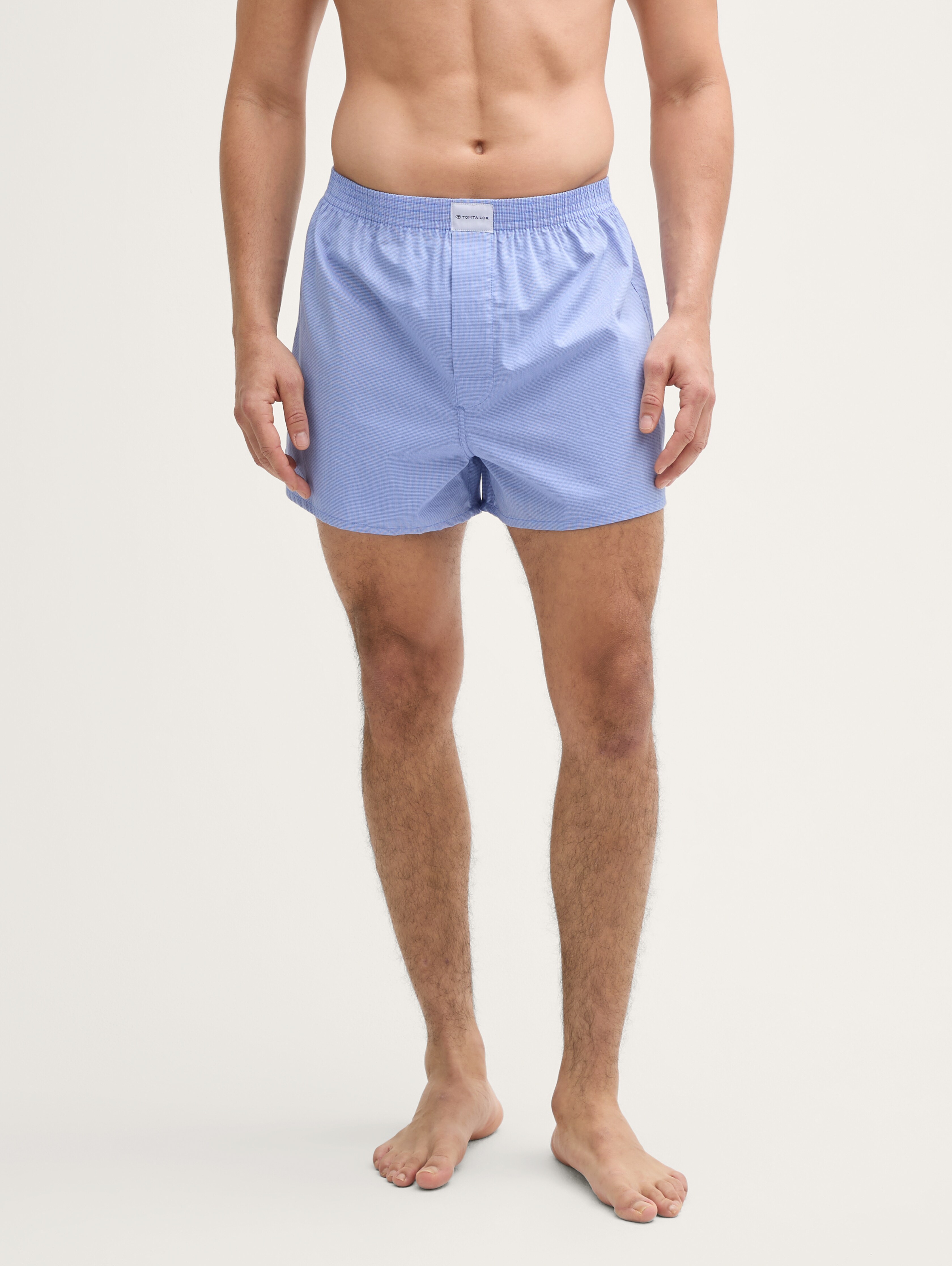 Cotton boxer shorts in a pack of 2 by Men, blue-light-check