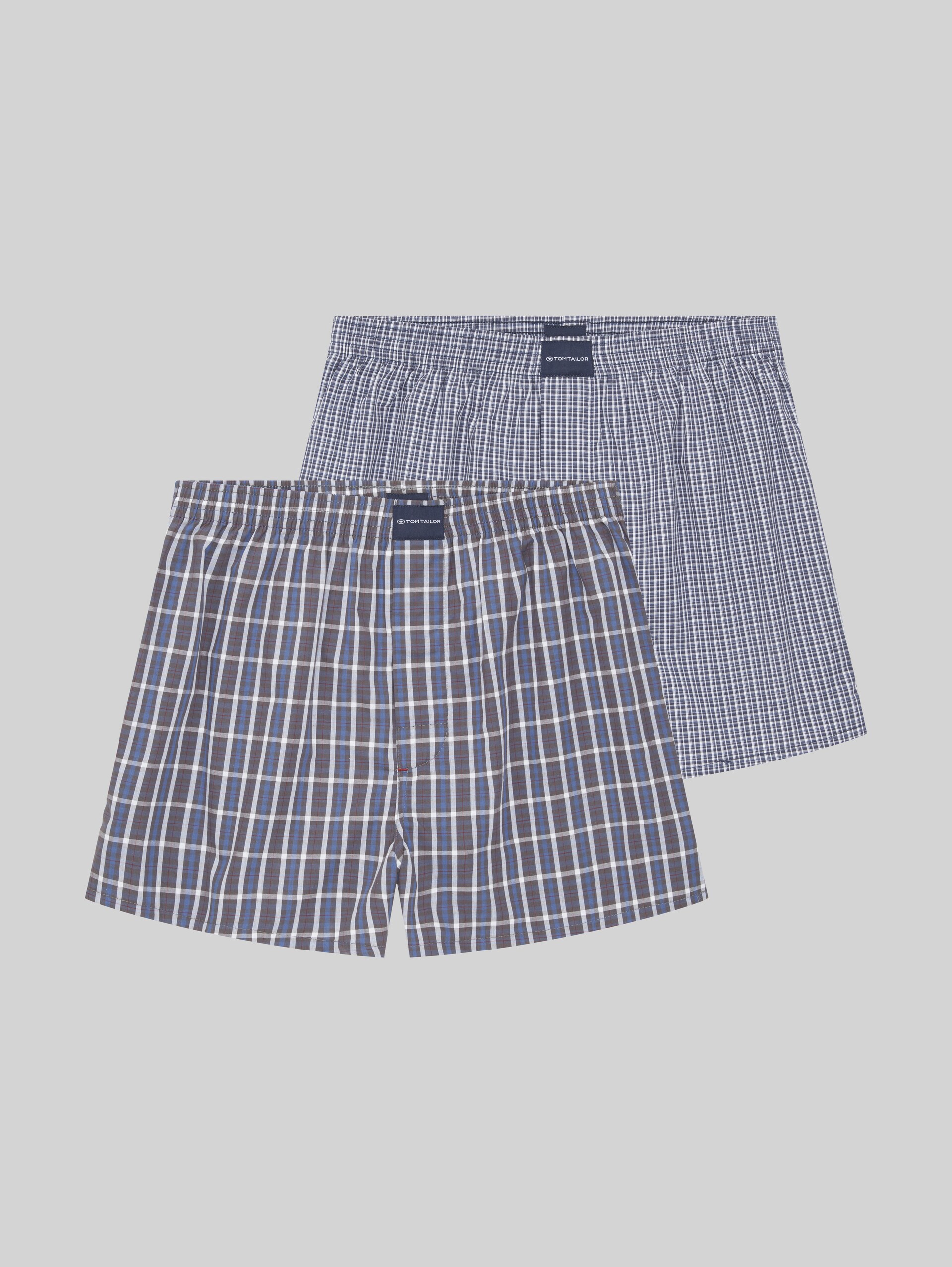 Katoenen boxershorts in een set van 2 - blue-dark-check