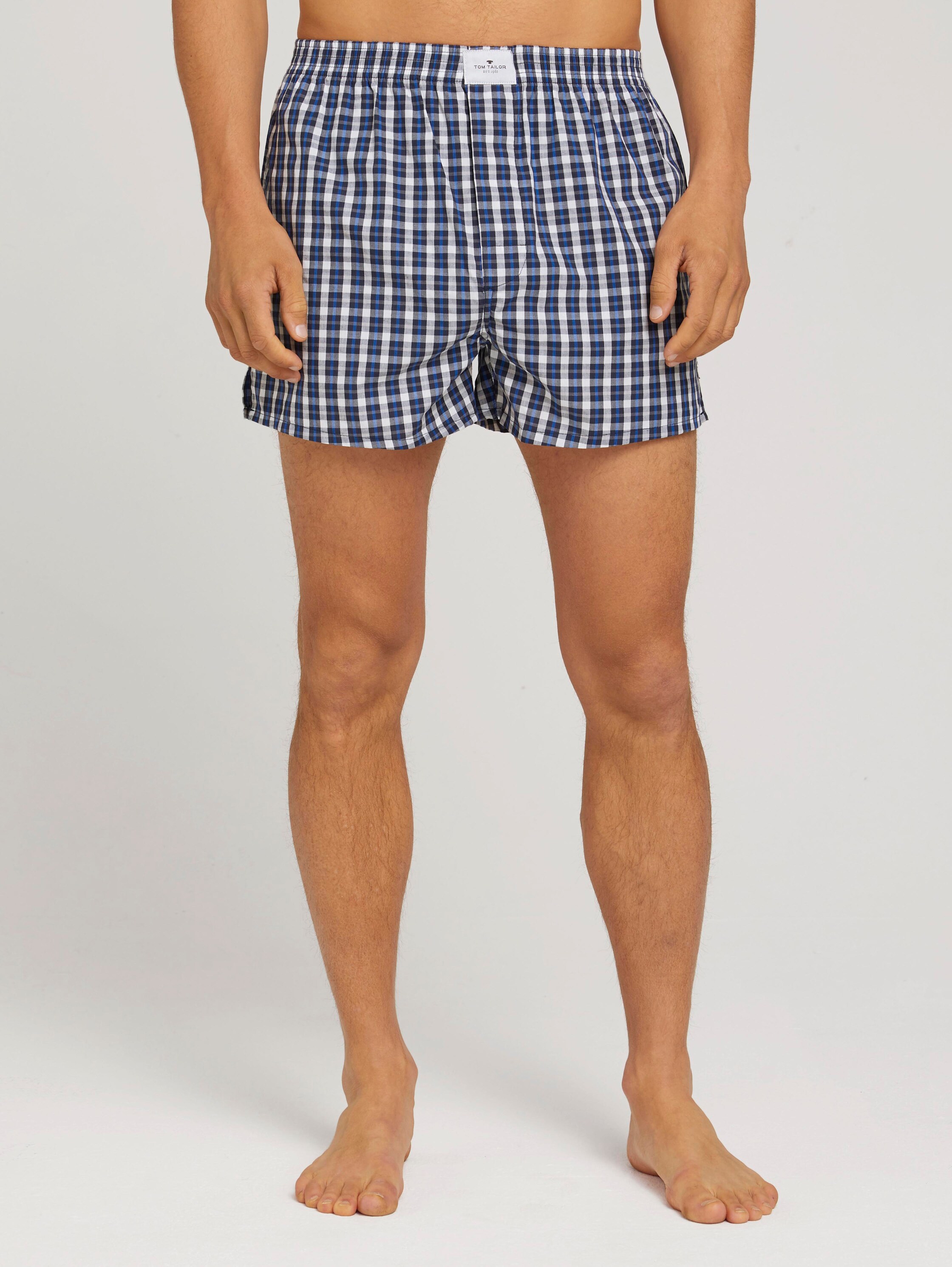 Halflange katoenen boxershorts in een 2-pack - light_bluenavy - 