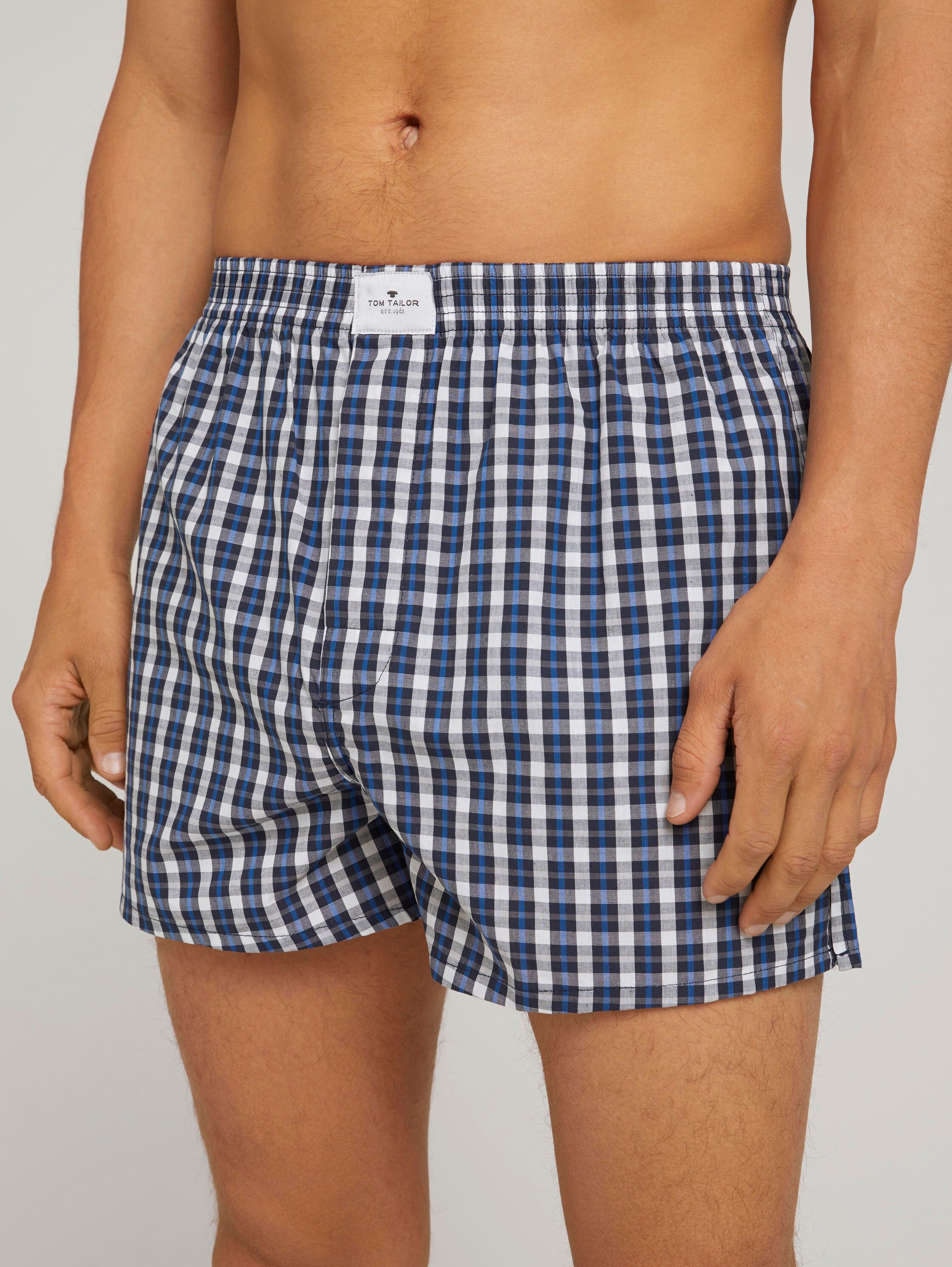 Halflange katoenen boxershorts in een 2-pack - light_bluenavy - 