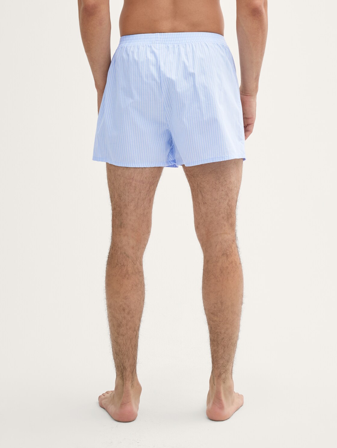 Boxershorts aus Baumwolle im 2er-Pack - blue-light-stripe - Auschnitt Model-Rückansicht