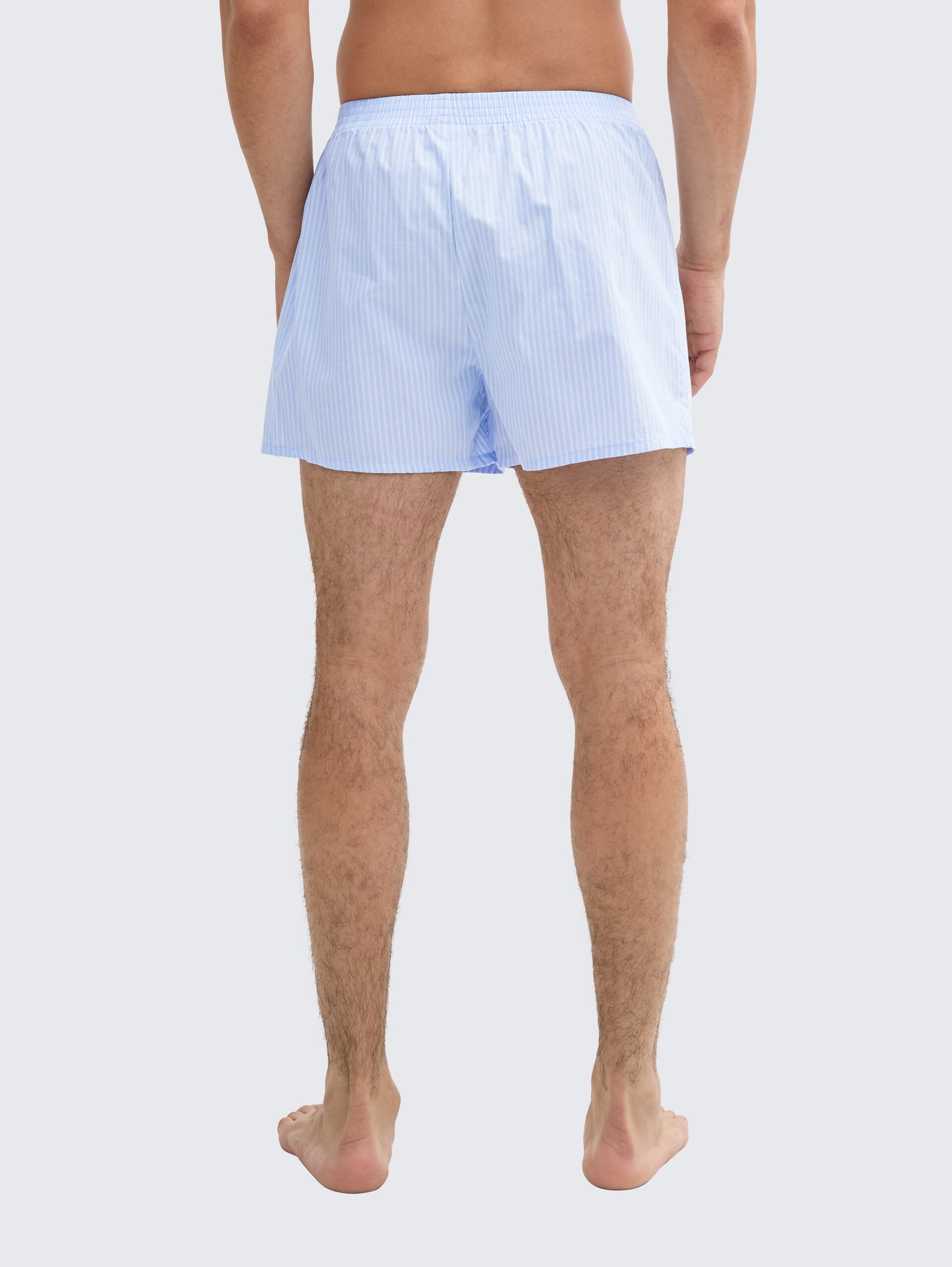 Boxershorts aus Baumwolle im 2er-Pack - blue-light-stripe - Auschnitt Model-Rückansicht