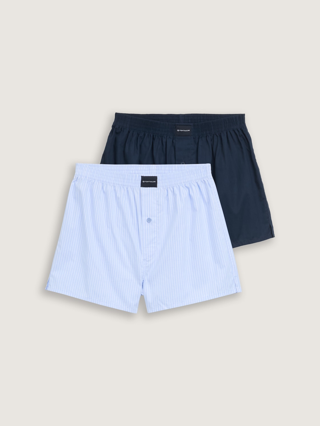 Boxershorts aus Baumwolle im 2er-Pack - blue-light-stripe - Vorder-Produkt-Ansicht