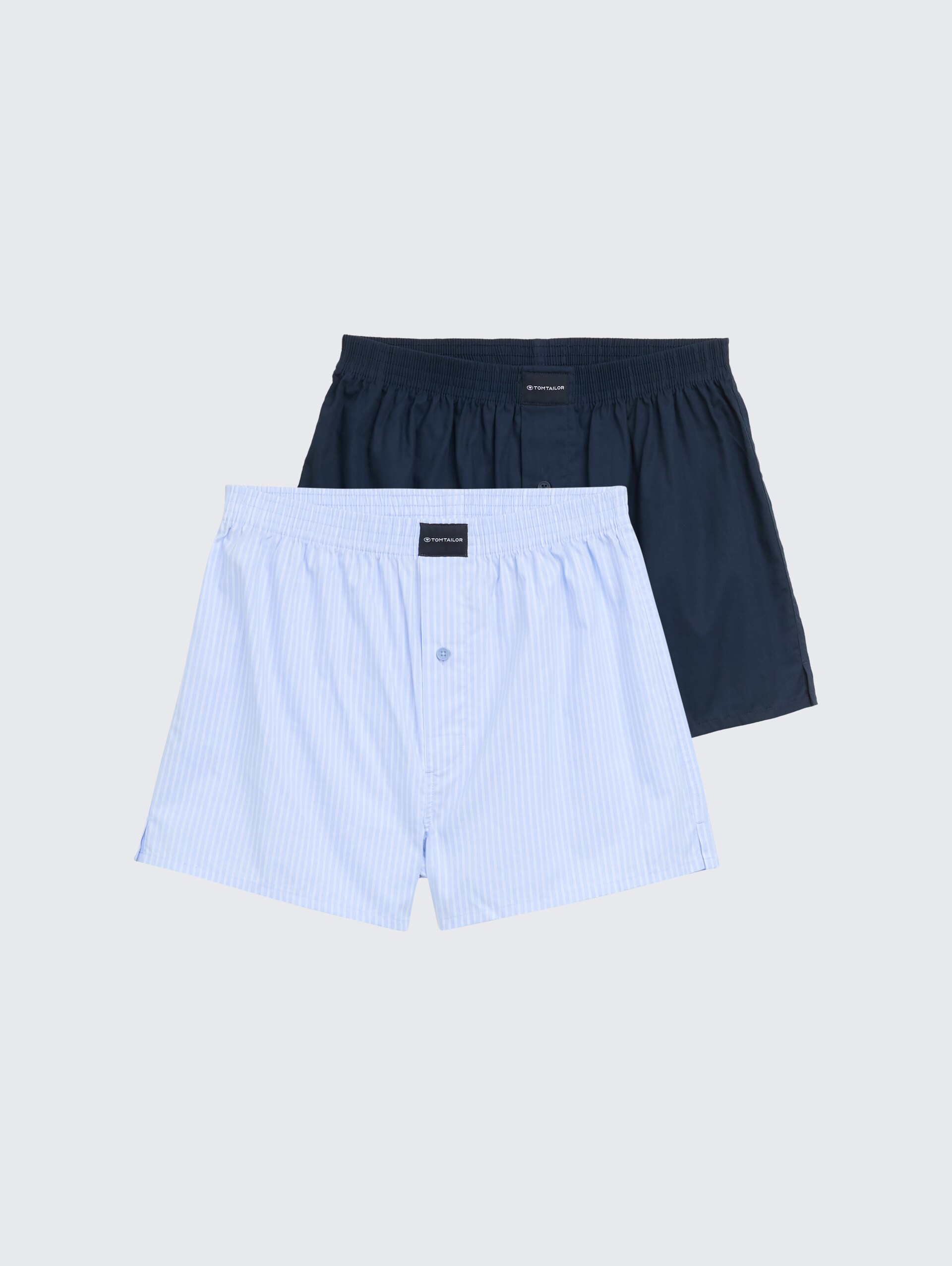 Boxershorts aus Baumwolle im 2er-Pack - blue-light-stripe - Vorder-Produkt-Ansicht
