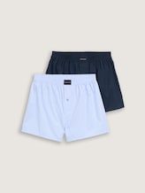 Lot de deux boxers à motifs - blue-light-stripe - Vue de face du produit