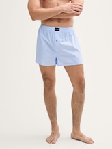 Lot de deux boxers à motifs - blue-light-stripe - Découpe Vue de face du modèle