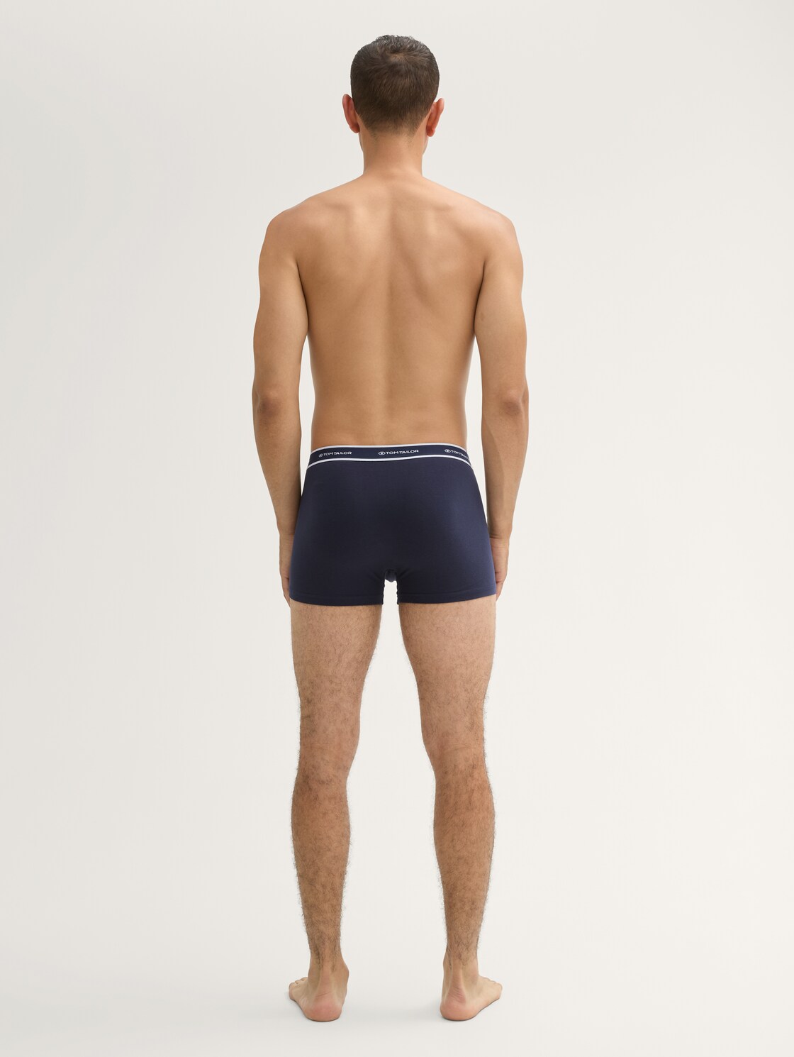 Kurze Boxershorts im 2er-Pack - dunkelblau / navy - Auschnitt Model-Rückansicht