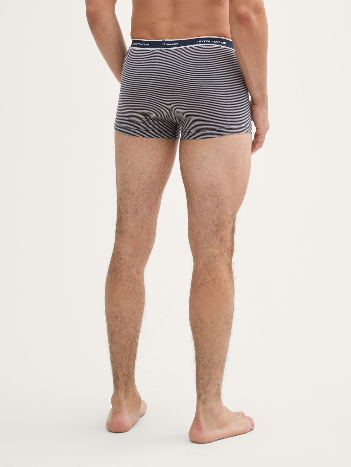 Kurze Boxershorts im 2er-Pack - blue-middle-stripes - Auschnitt Model-Rückansicht
