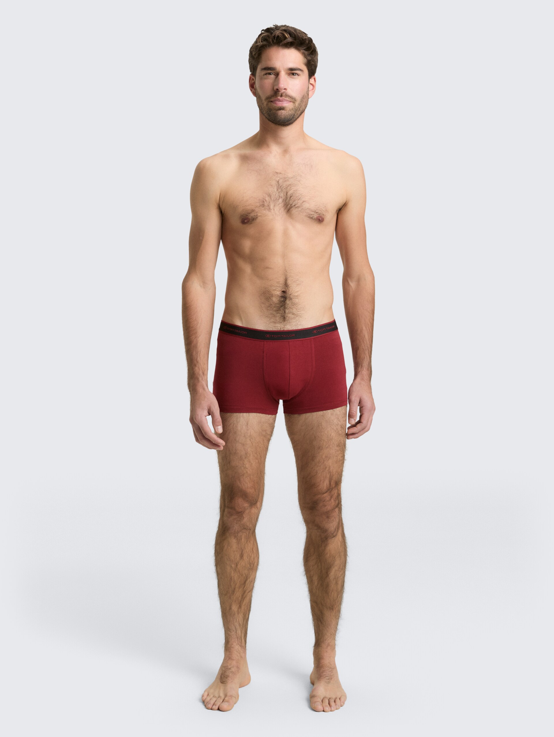 Boxershorts in 2-pack - red-dark-solid - Model vooraanzicht
