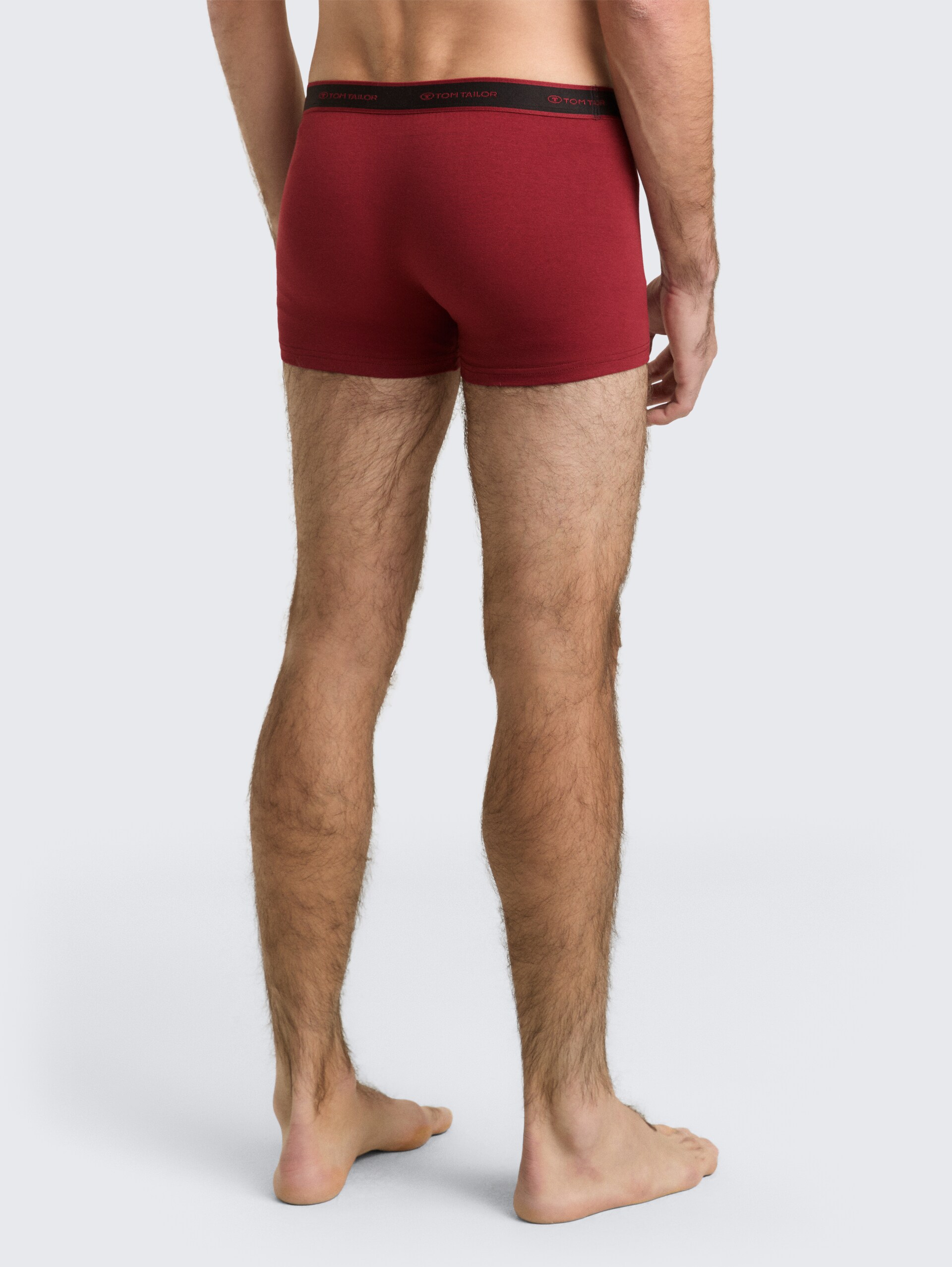 Boxershorts in 2-pack - red-dark-solid - Neklijn model-achteraanzicht