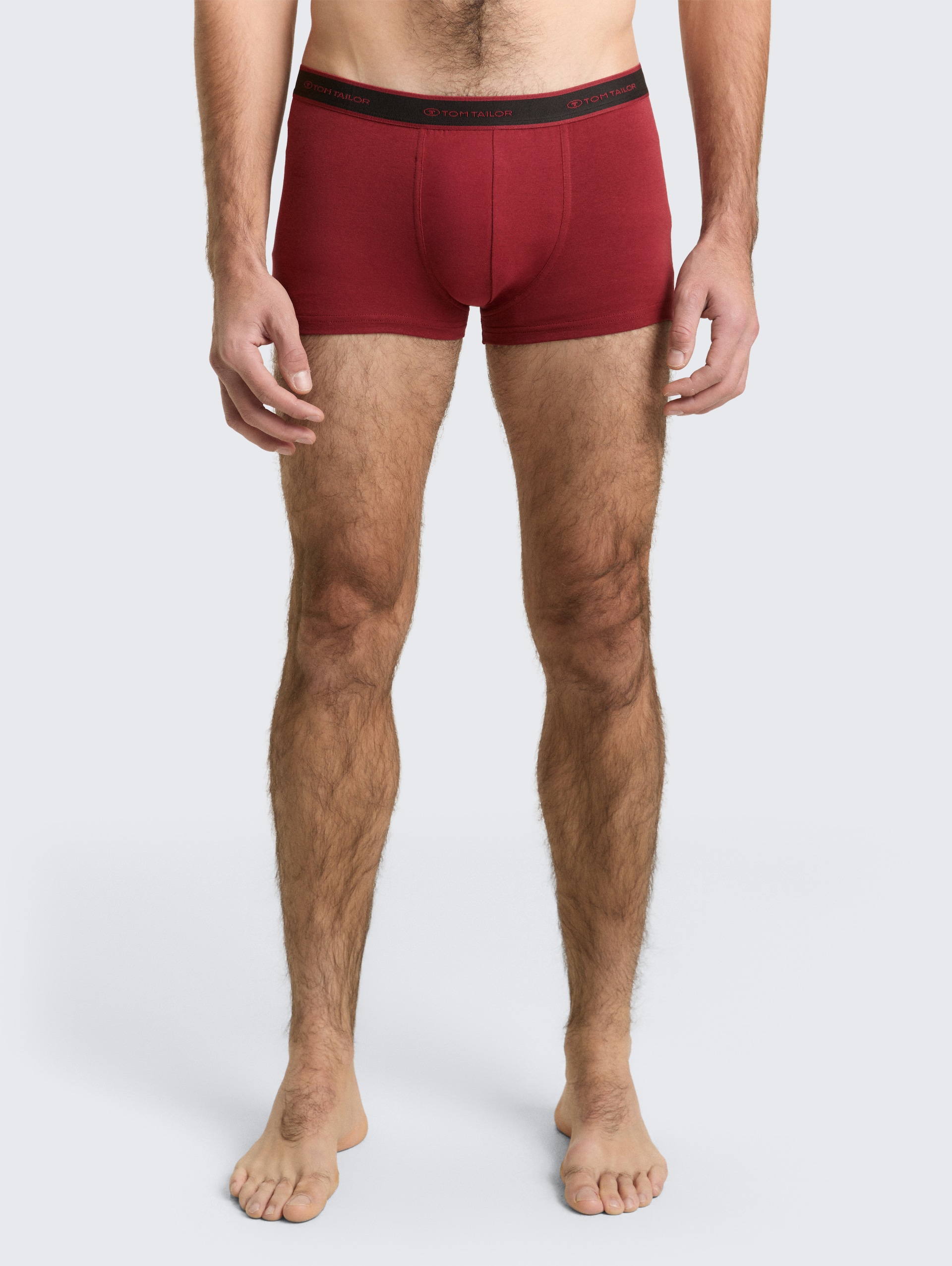 Boxershorts in 2-pack - red-dark-solid - Nek model vooraanzicht