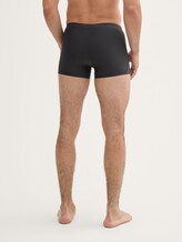 Kurze Boxershorts im 2er-Pack - black-dark-stripes - Auschnitt Model-Rückansicht