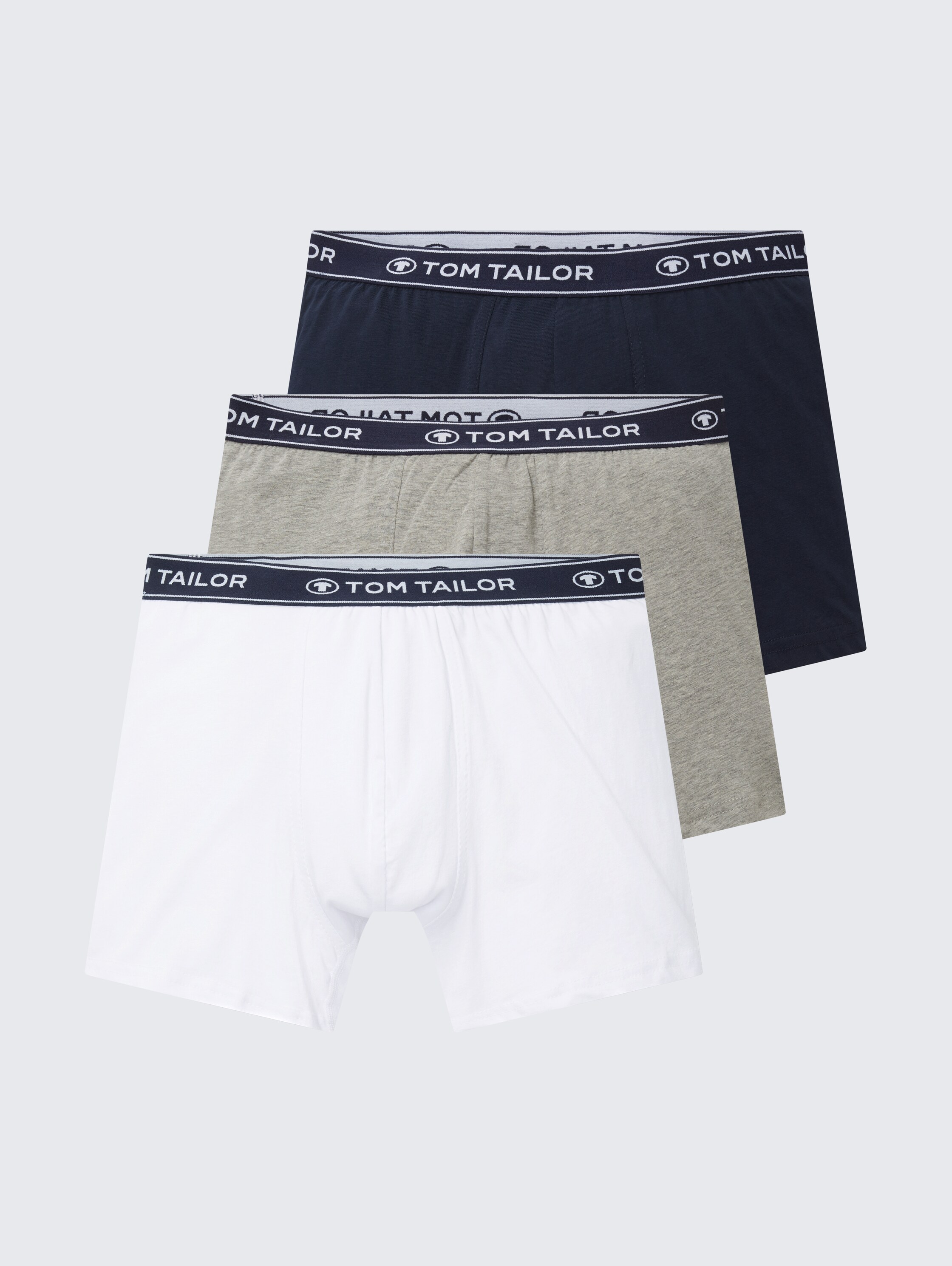 Medium-length boxer shorts in a 3-pack - navymelangewhite - 
