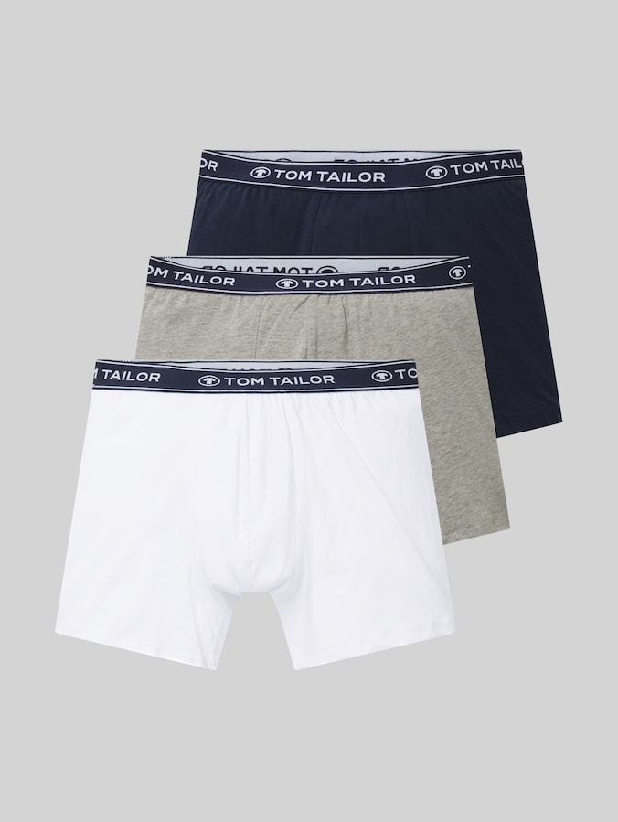 Mittellange Boxershorts im 3er-Pack von Men, navy-melange-white