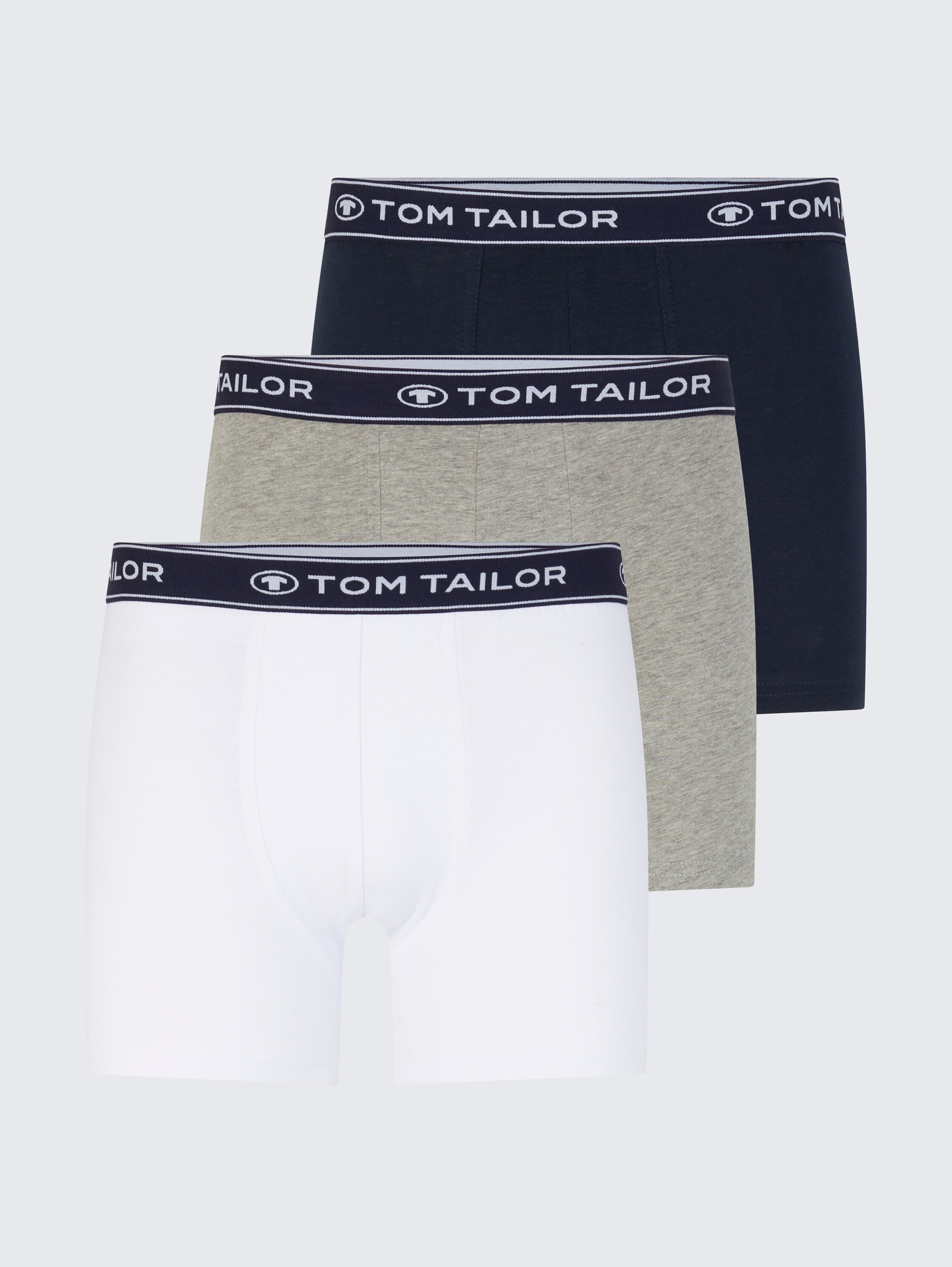 Medium-length boxer shorts in a 3-pack - navymelangewhite - 
