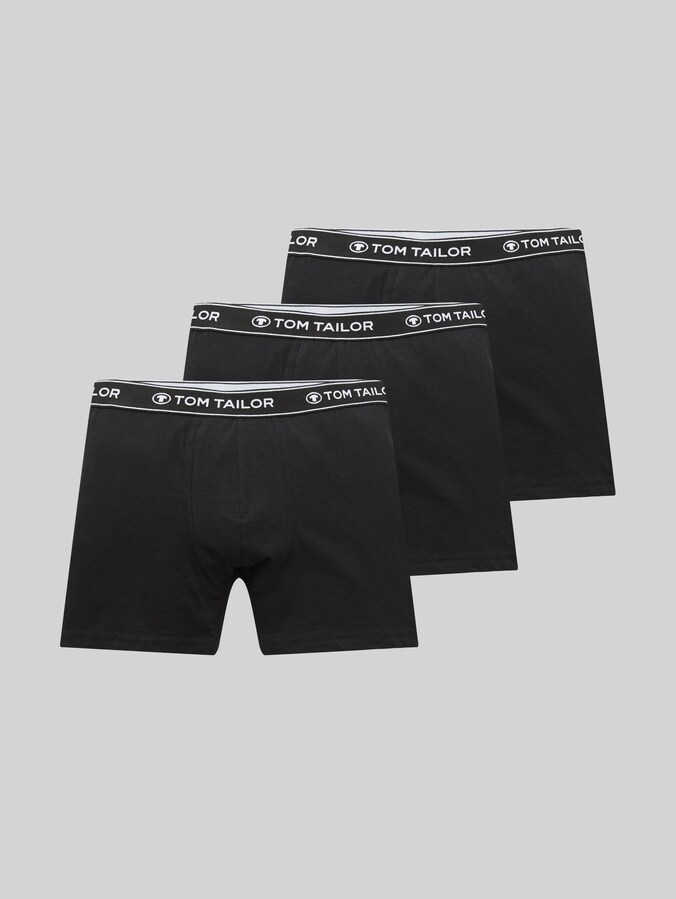 Halflange boxershorts in een 3-pack door Men, black-black-black
