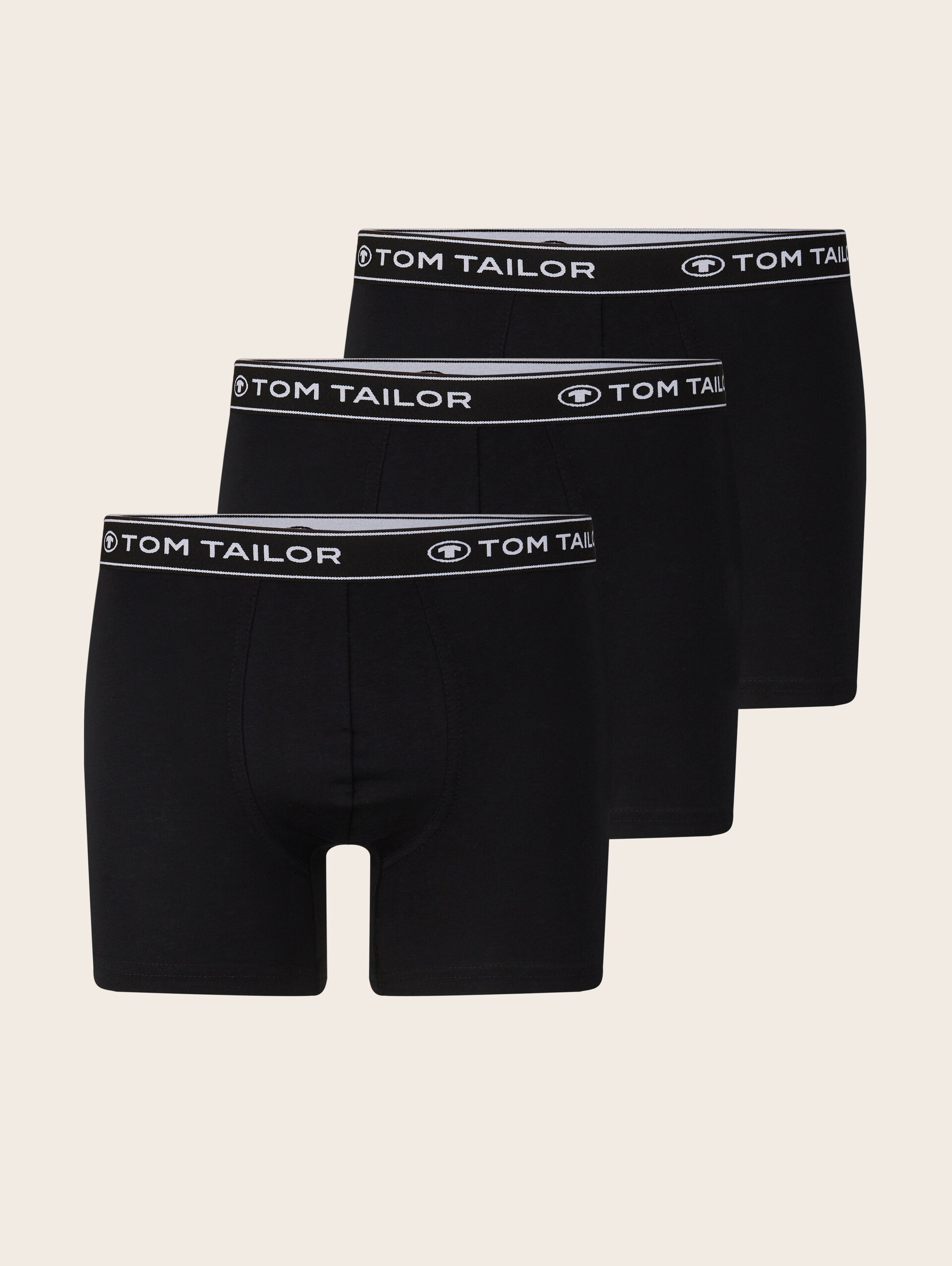 Mittellange Boxershorts im 3er-Pack - black-black-black - Vorder-Produkt-Ansicht