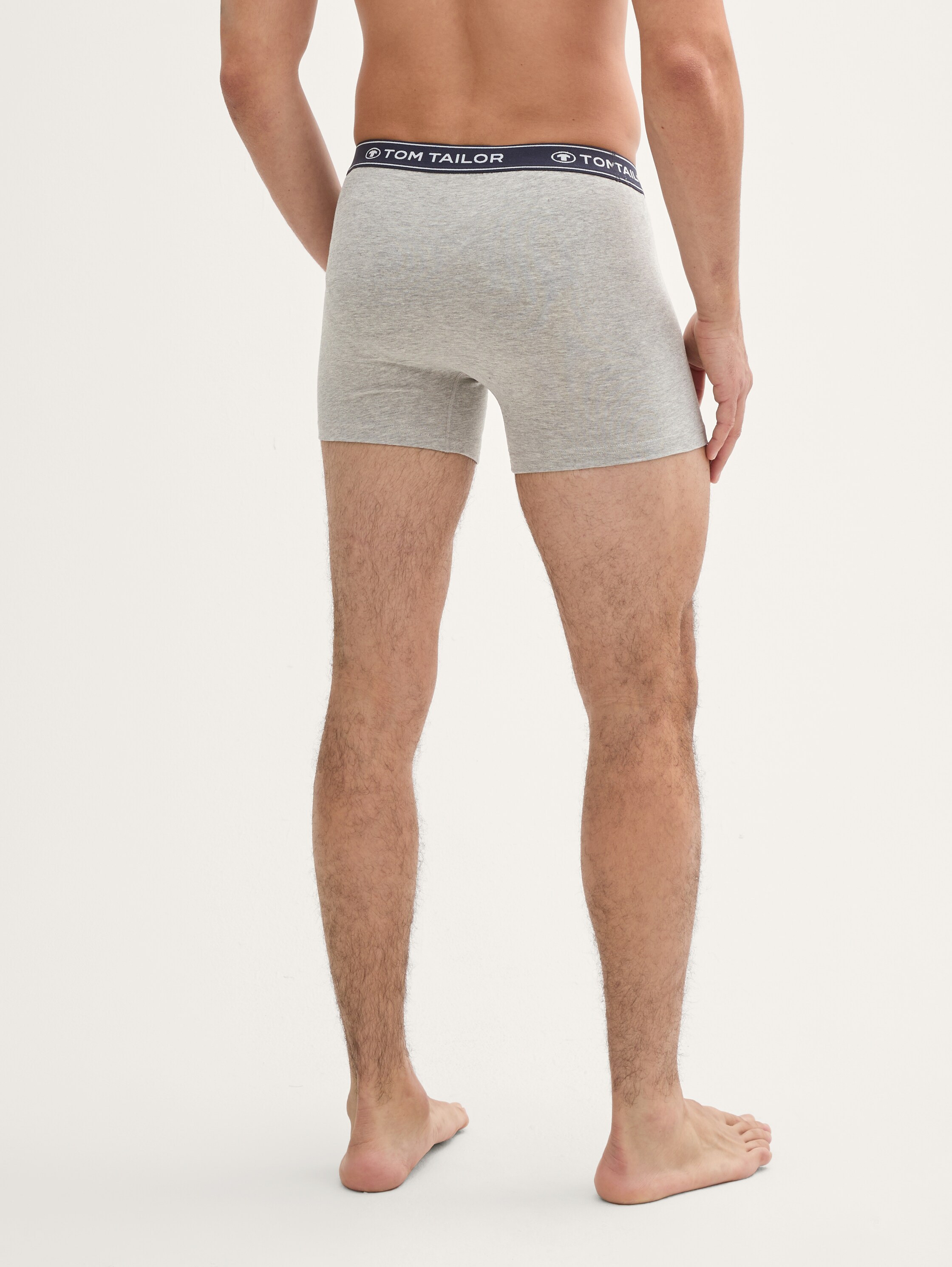 Medium-length boxer shorts in a 3-pack - blaumittelmelange - 