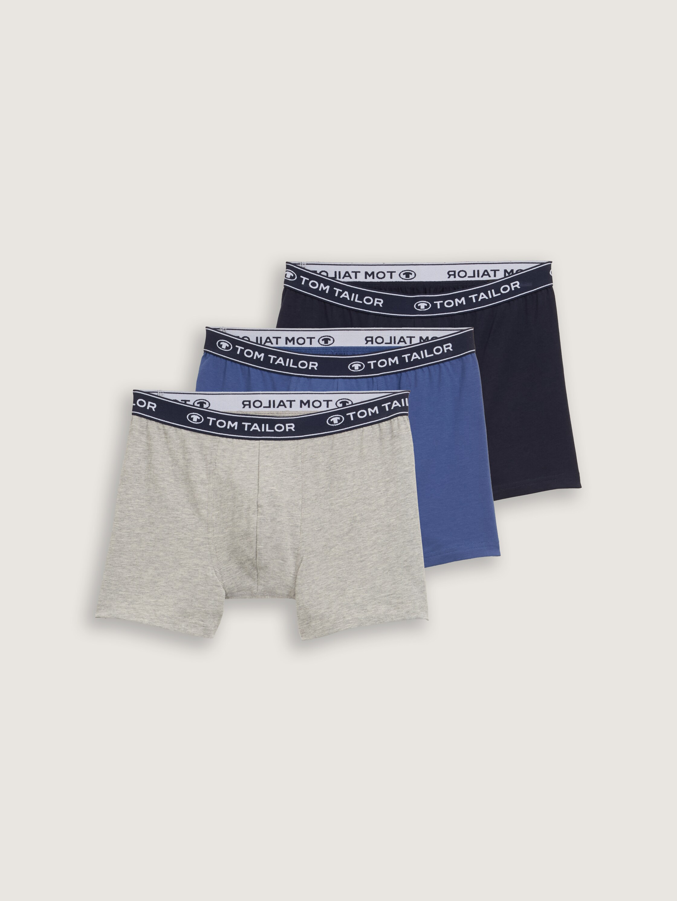 Medium-length boxer shorts in a 3-pack - blaumittelmelange - 