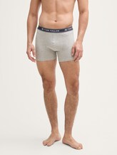 Mittellange Boxershorts im 3er-Pack - blau-mittel-melange - Ausschnitt Model-Vorderansicht
