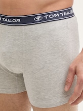 Mittellange Boxershorts im 3er-Pack - blau-mittel-melange - Detail-Model-Ansicht