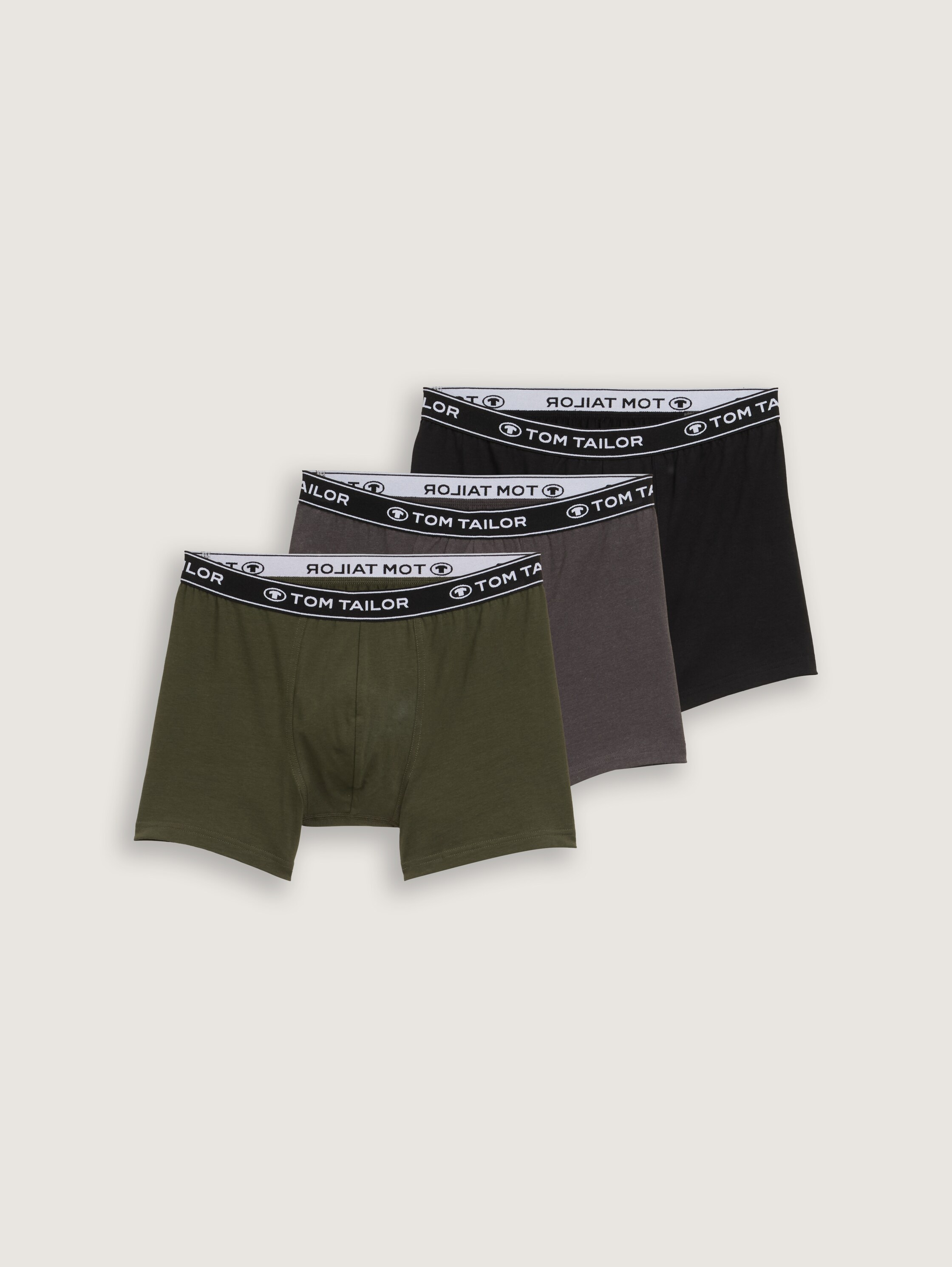 Mittellange Boxershorts im 3er-Pack - green_melange - 