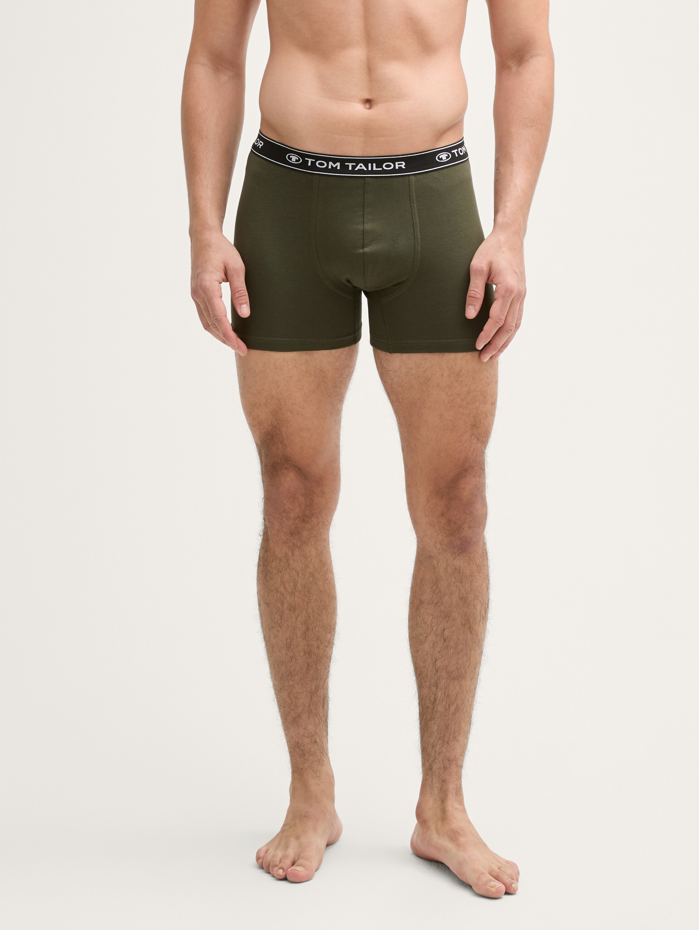 Mittellange Boxershorts im 3er-Pack - green_melange - 