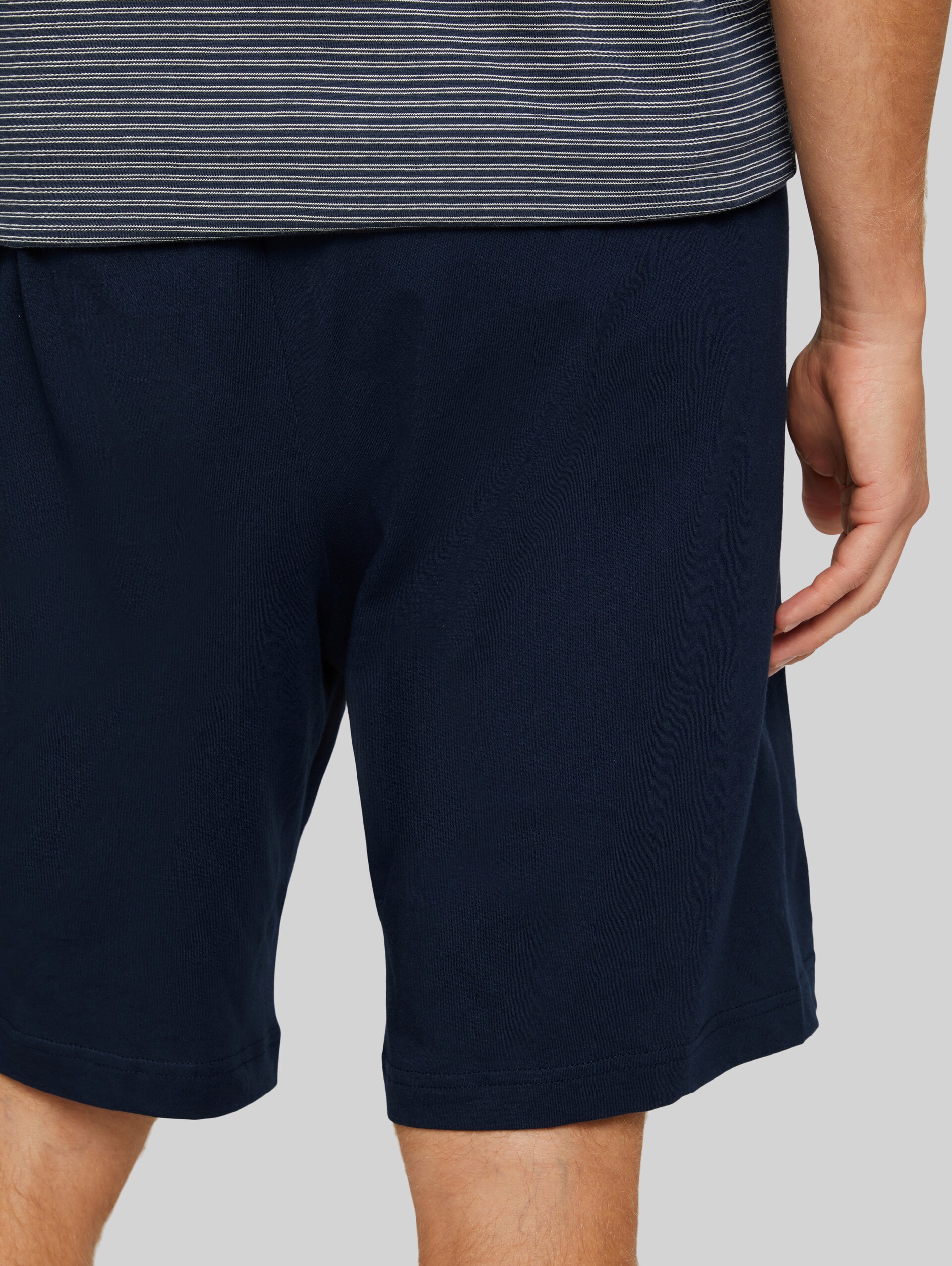 Pyjama-Set aus Baumwolle - blue-dark-horizontal stripe