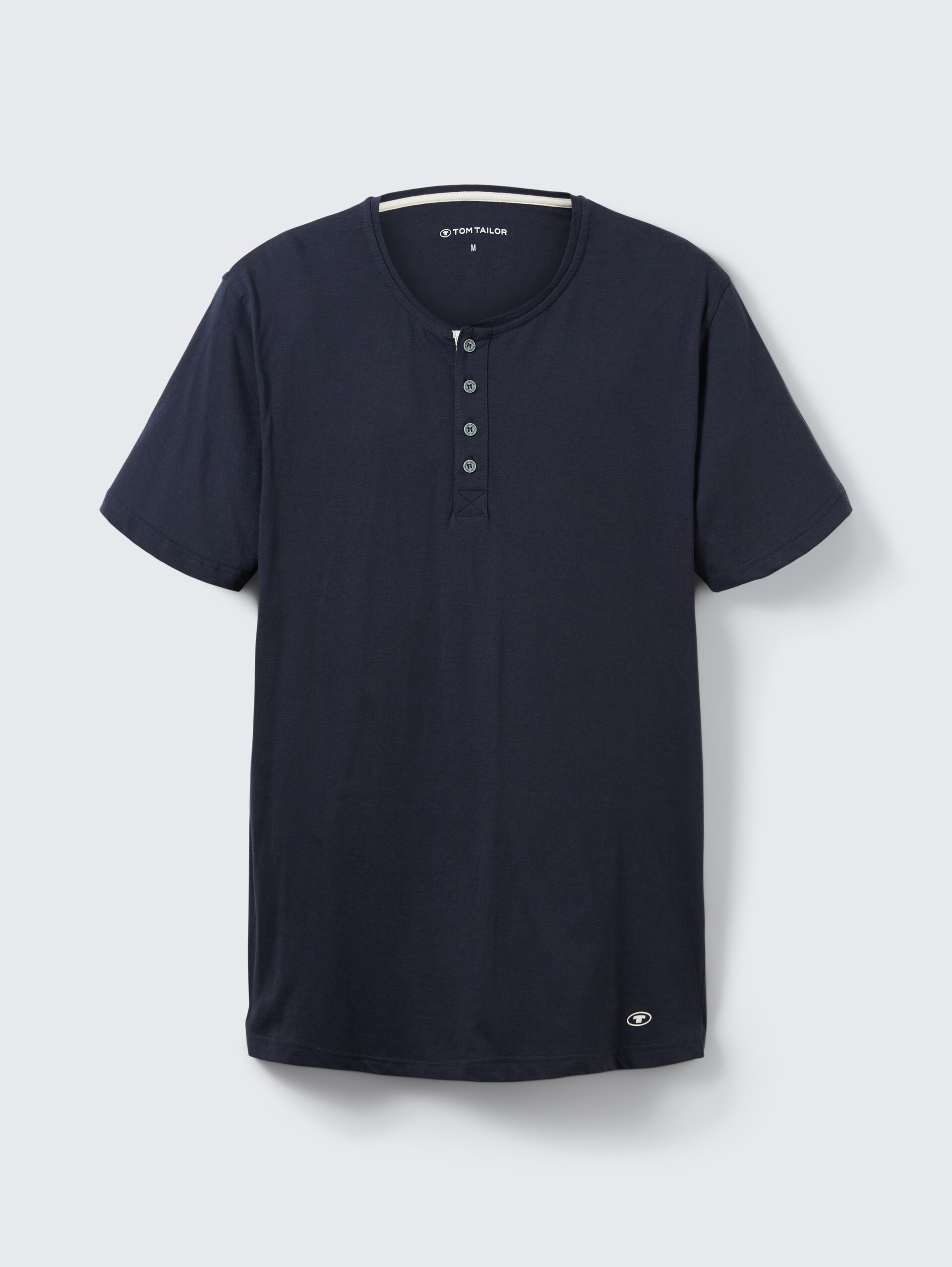 Pyjama T-Shirt aus Baumwolle - blue-dark-solid