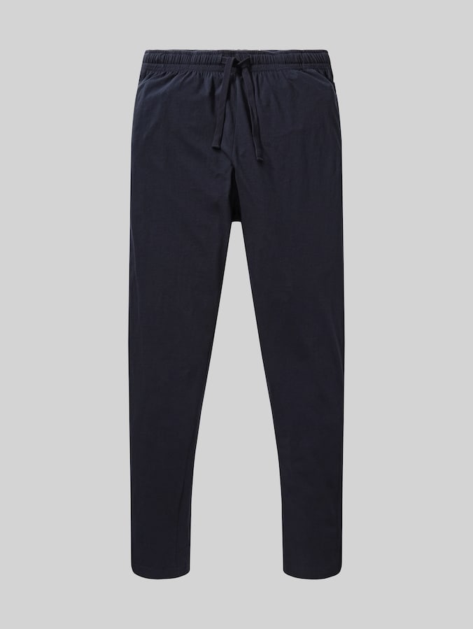 Cotton pyjama bottoms by Men, blue-dark-solid