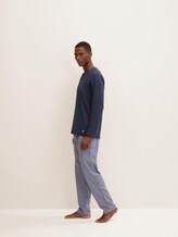 Pyjama-Hose aus Baumwolle mit Karomuster - blue-medium-check