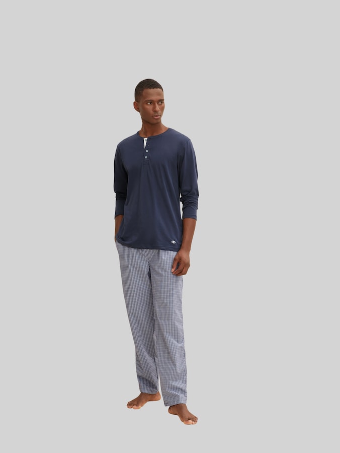 Pyjama-Hose aus Baumwolle mit Karomuster von Men, blue-medium-check