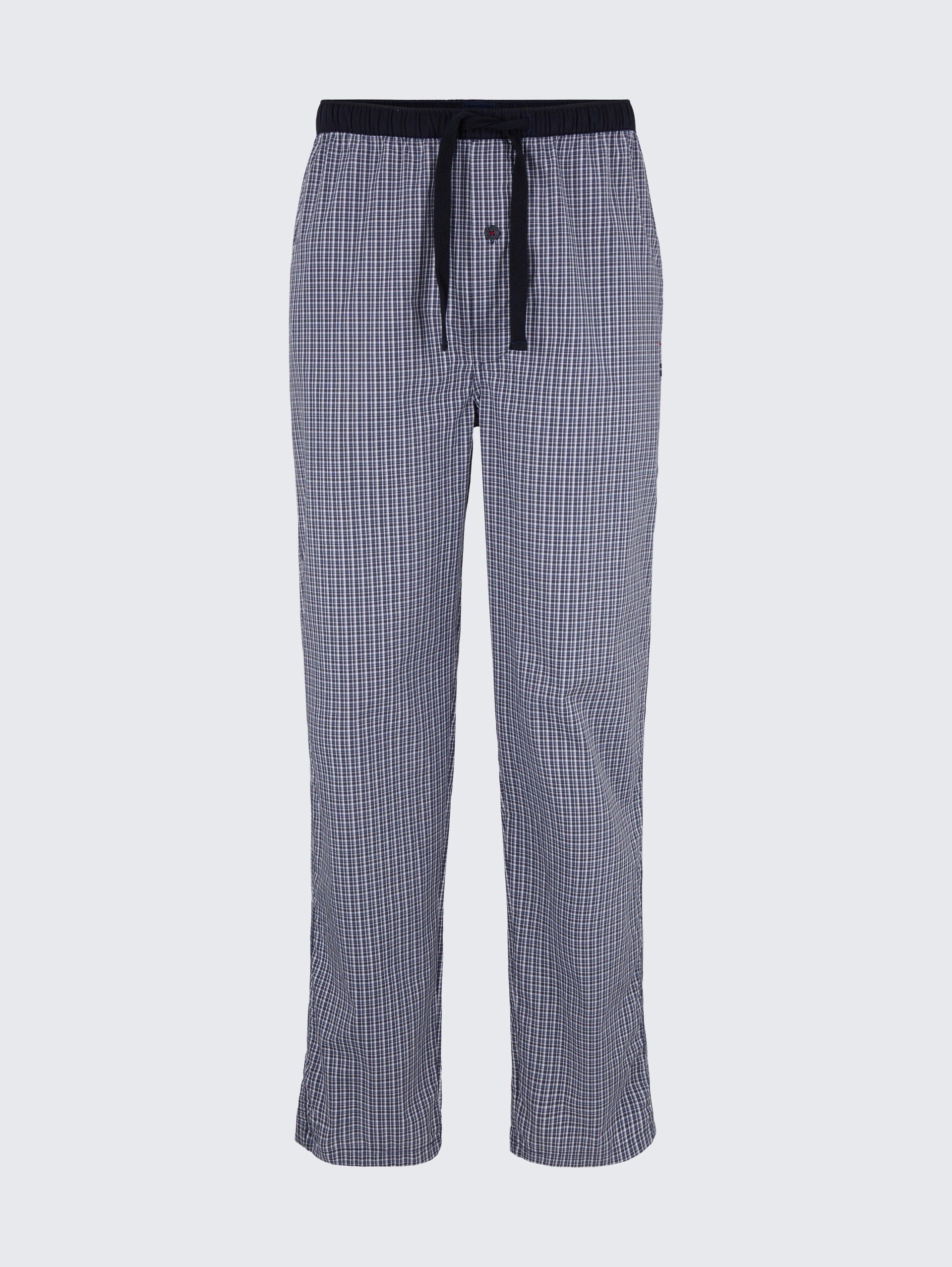 Pyjama-Hose aus Baumwolle mit Karomuster - blue-medium-check - Vorder-Produkt-Ansicht