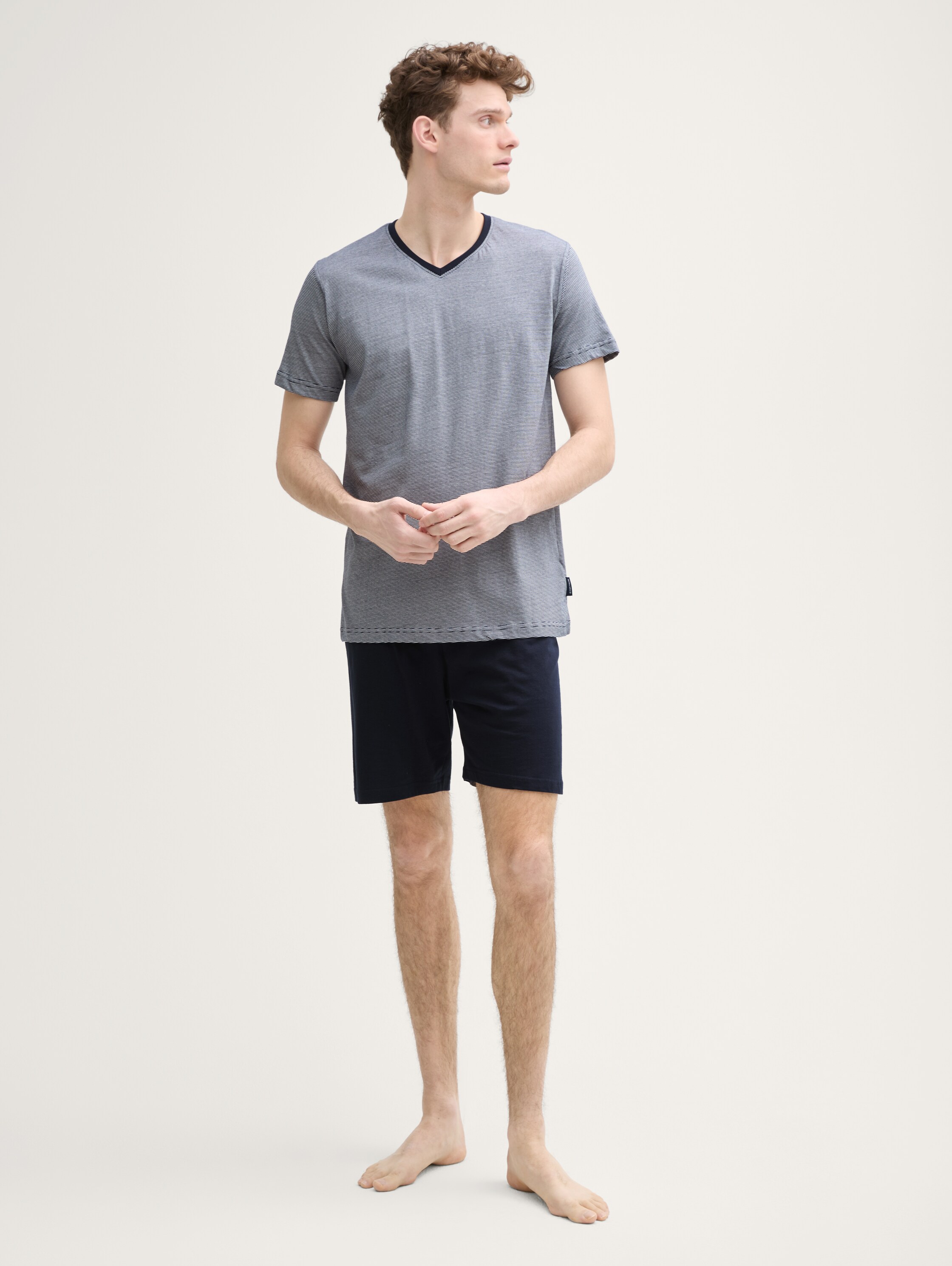 Katoenen pyjamaset - bluedarkhorizontal_stripe - 