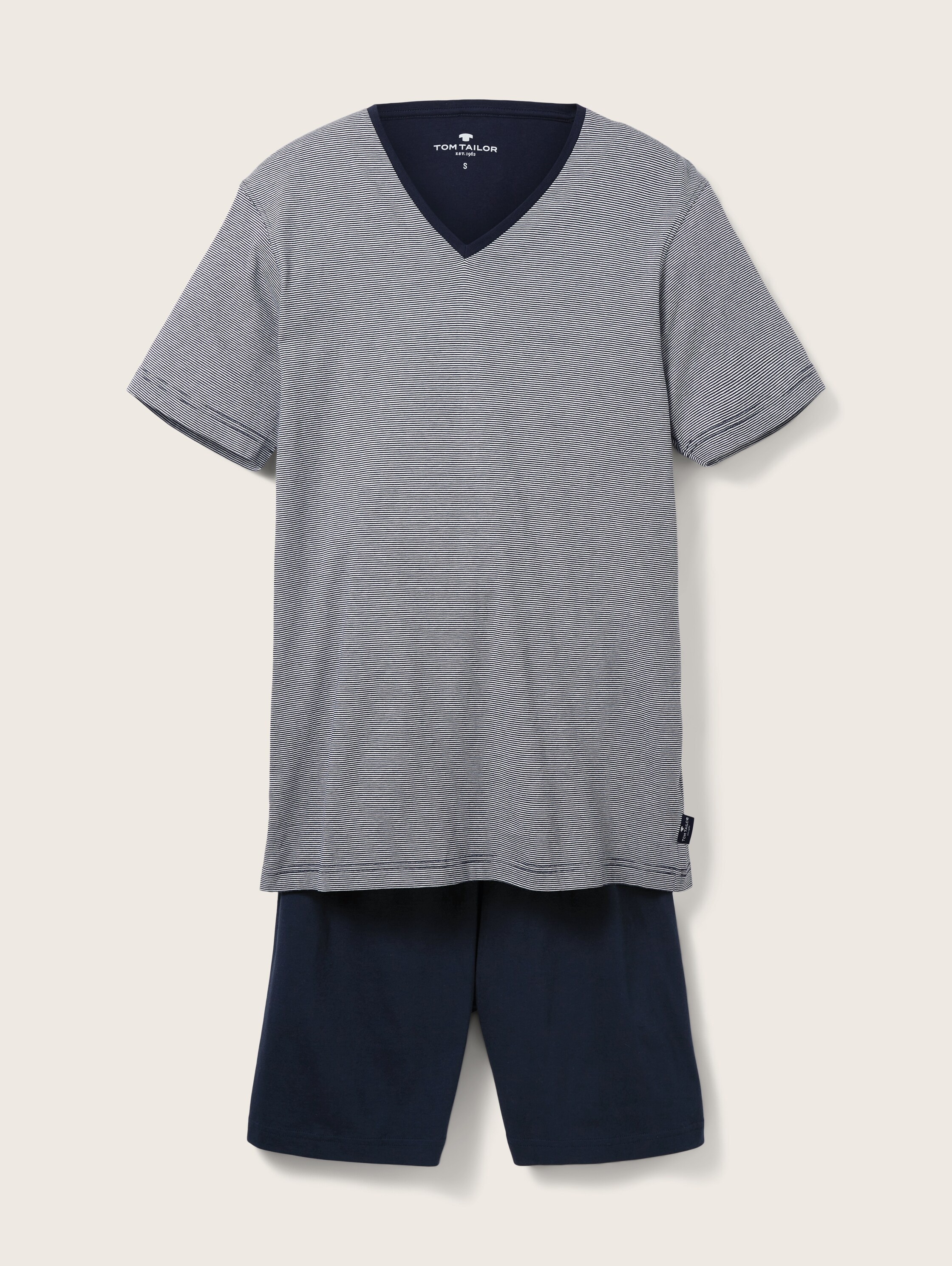 Katoenen pyjamaset - bluedarkhorizontal_stripe - 