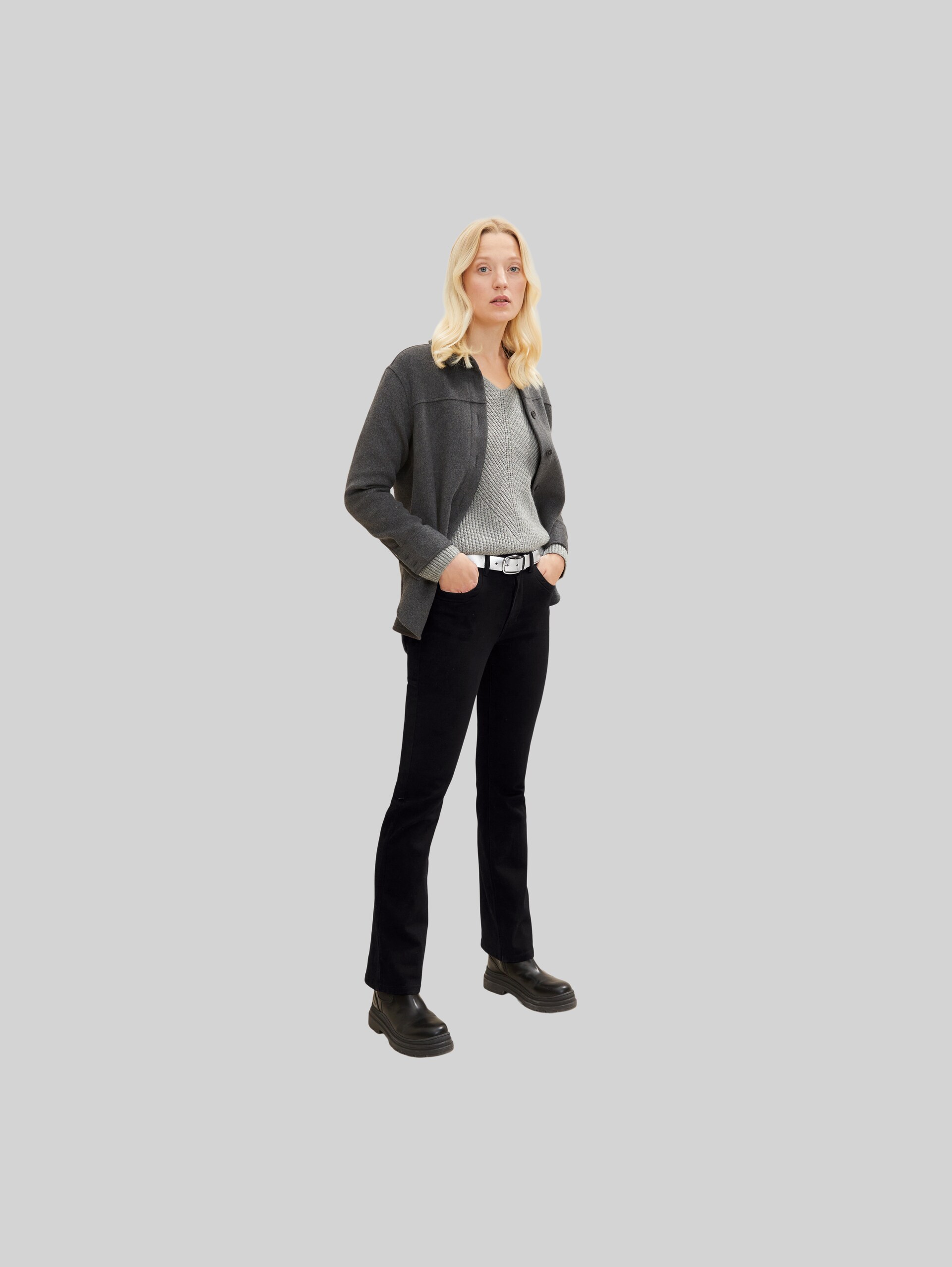TTANGELINA leren riem met ronde gesp - silver uni