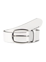 Ausgewählt, Klassischer Ledergürtel von Tom Tailor, weiß