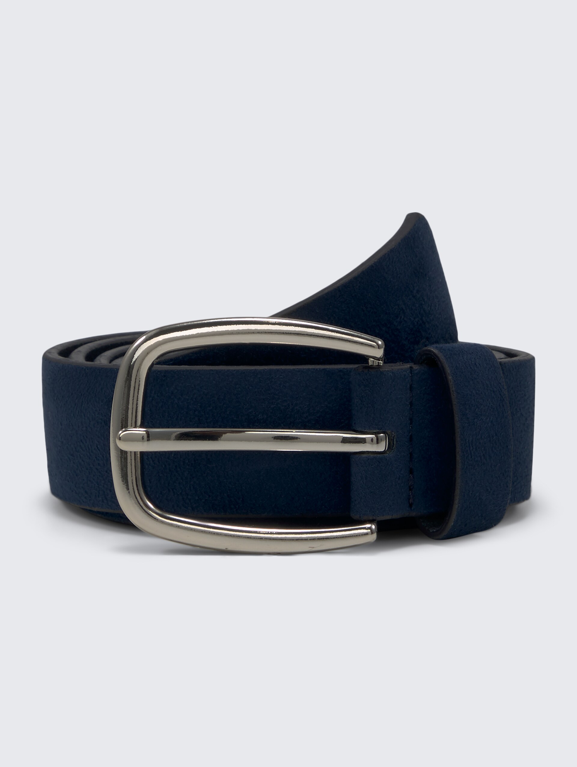 Veloursleder Gürtel - navy uni - Vorder-Produkt-Ansicht