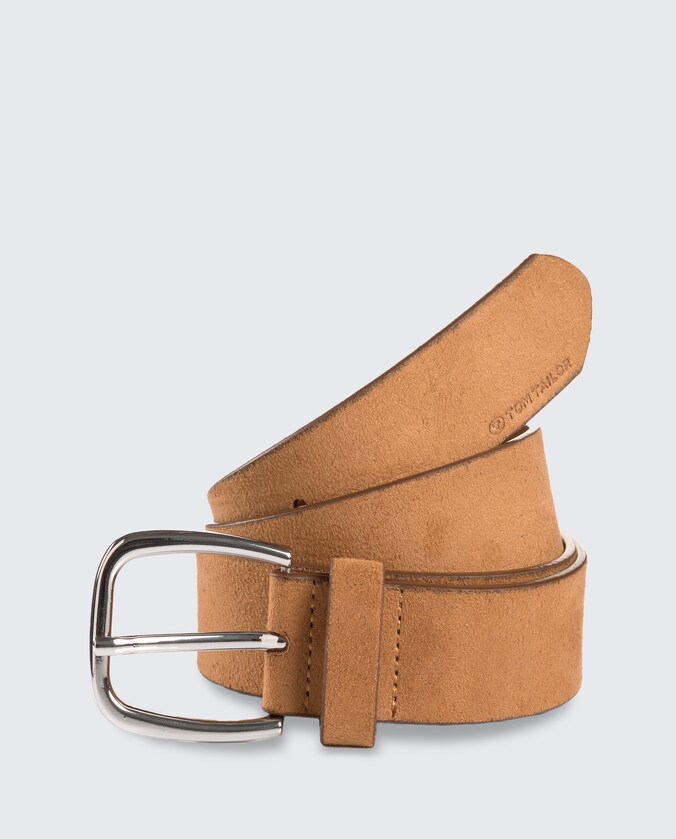 TTJESSICA suède riem met afgeronde gesp door Women, light cognac